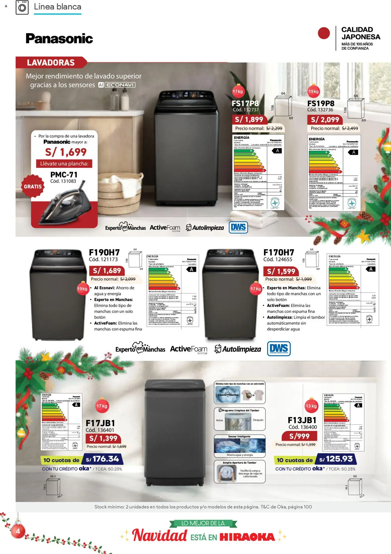 Catálogo Hiraoka válido desde 06.12.2025 | Página: 4 | Productos: Ropa, Lavadora