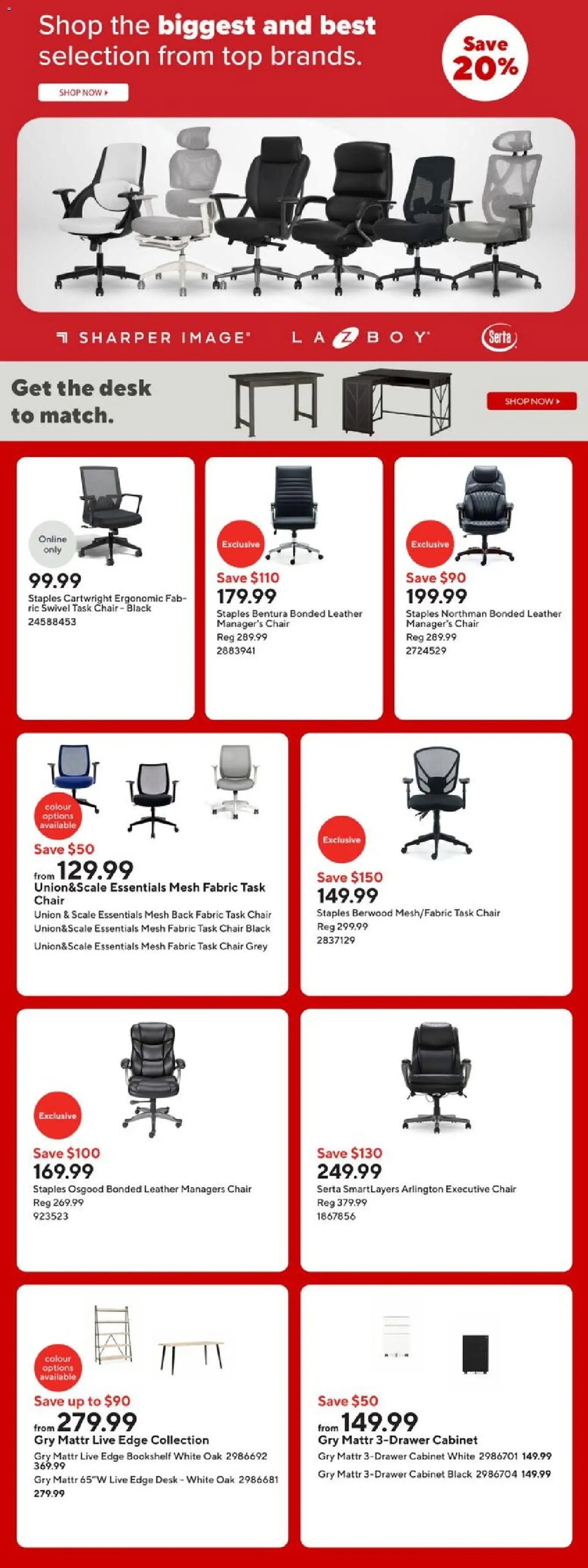 Staples flyer valid from 24.10.2025 | Page: 3 | Products: Chair, Cabinet