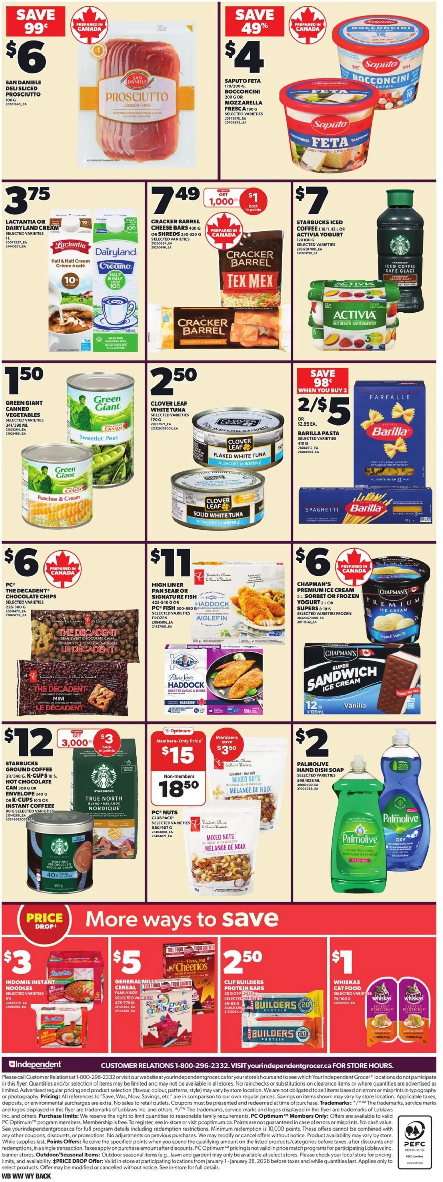 Independent Grocer flyer valid from 22.01.2026 | Page: 4 | Products: Pasta, Nuts, Yogurt, Coffee