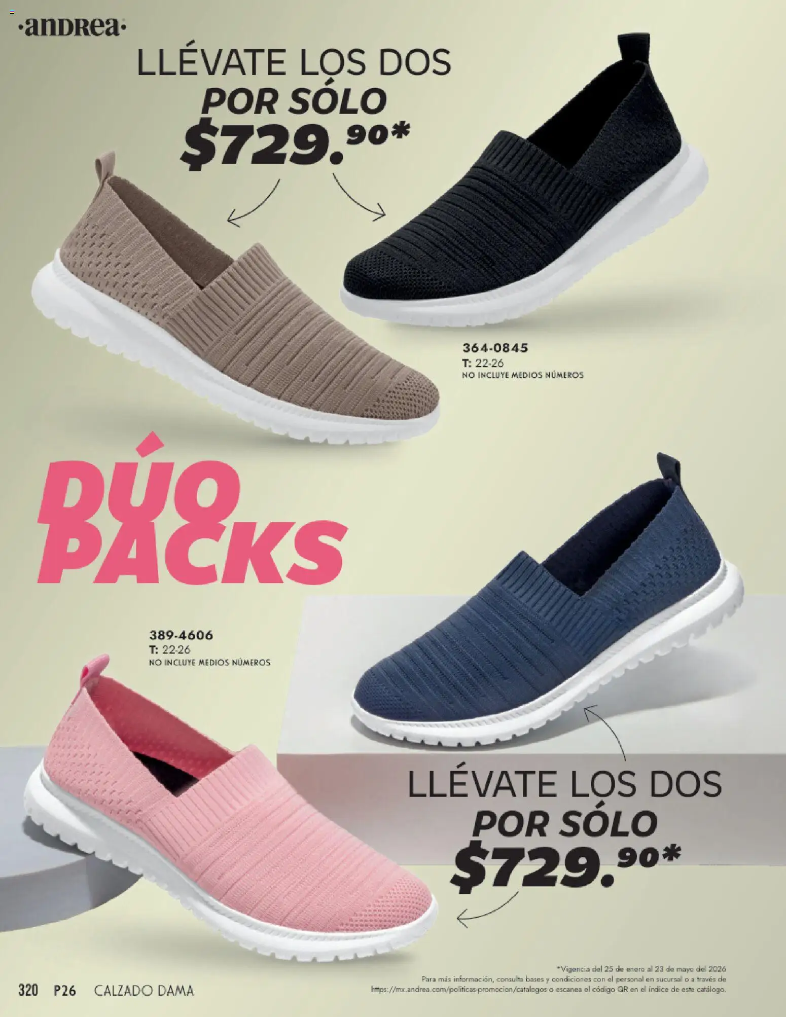 Nuevas ofertas de Andrea válidas en toda la República Mexicana desde el 25.01.2026. ¡Encuentra las mejores ofertas en Andrea catálogo Calzado Dama! | Página: 320