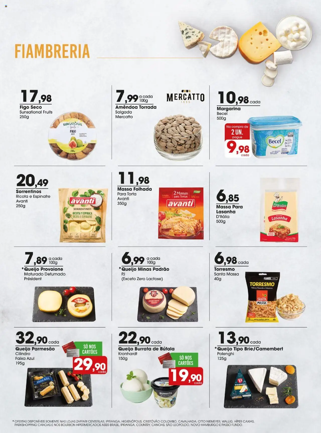 Zaffari Folheto - válido de 29.07.2025 | Página: 10 | Produtos: Figo, Provolone, Bourbon, Queijo parmesão
