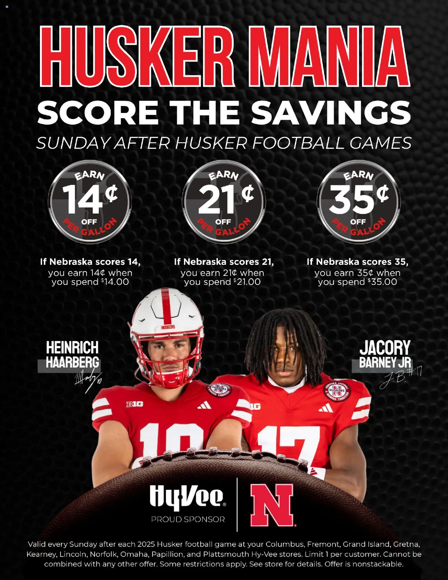HyVee Husker Mania - valid from 31.08.2025 | Page: 1 | Products: Game