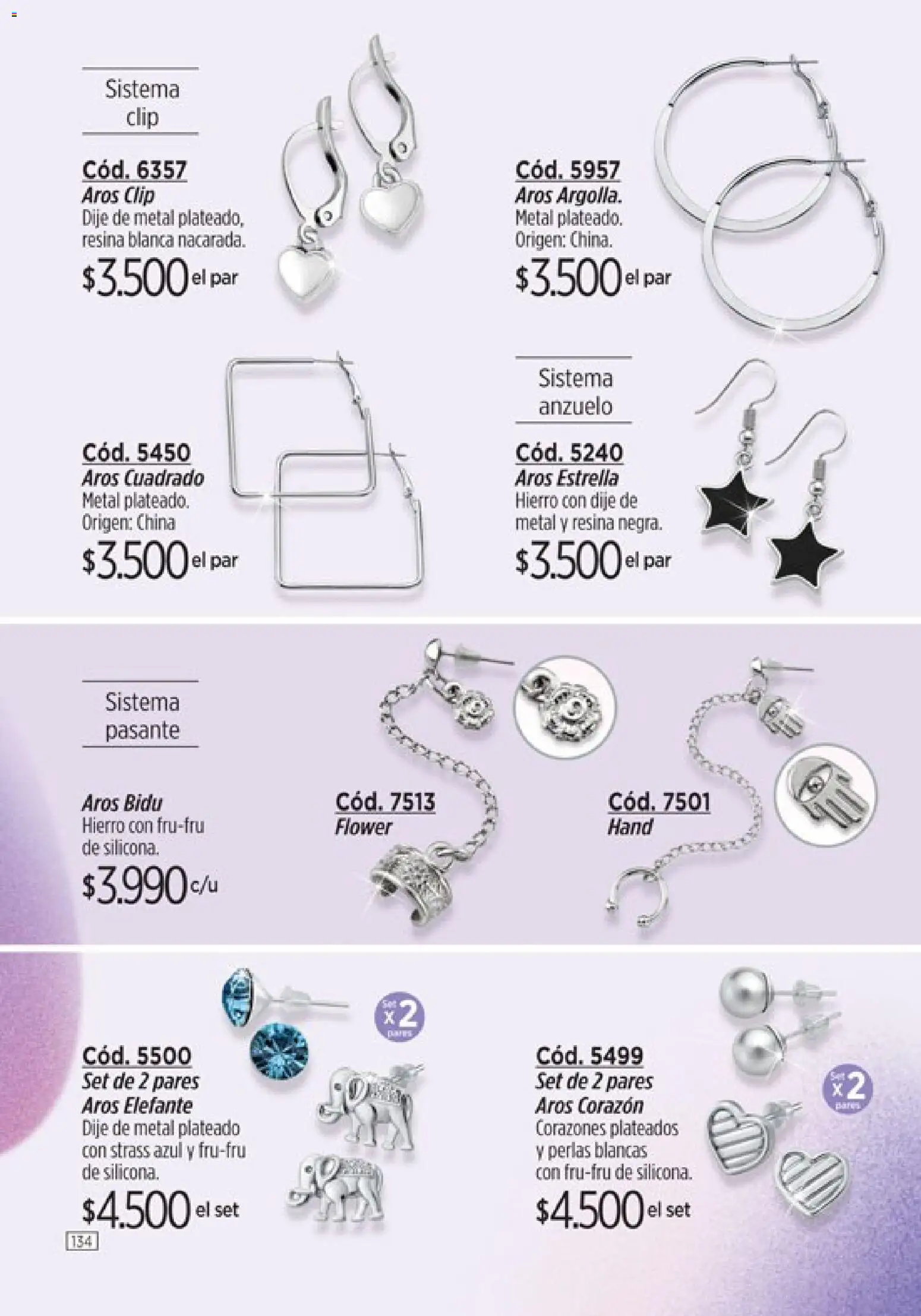 Catálogo Amodil Campaña 3 │ válido desde el 01.03.2026 | Página: 134 | Productos: Aros, Dije