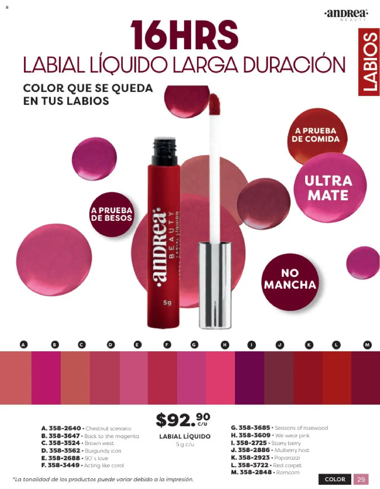 Nuevas ofertas de Andrea válidas en toda la República Mexicana desde el 24.08.2025. ¡Encuentra las mejores ofertas en Andrea - Catálogo Beauty Campaña 5! | Página: 29 | Productos: Mate