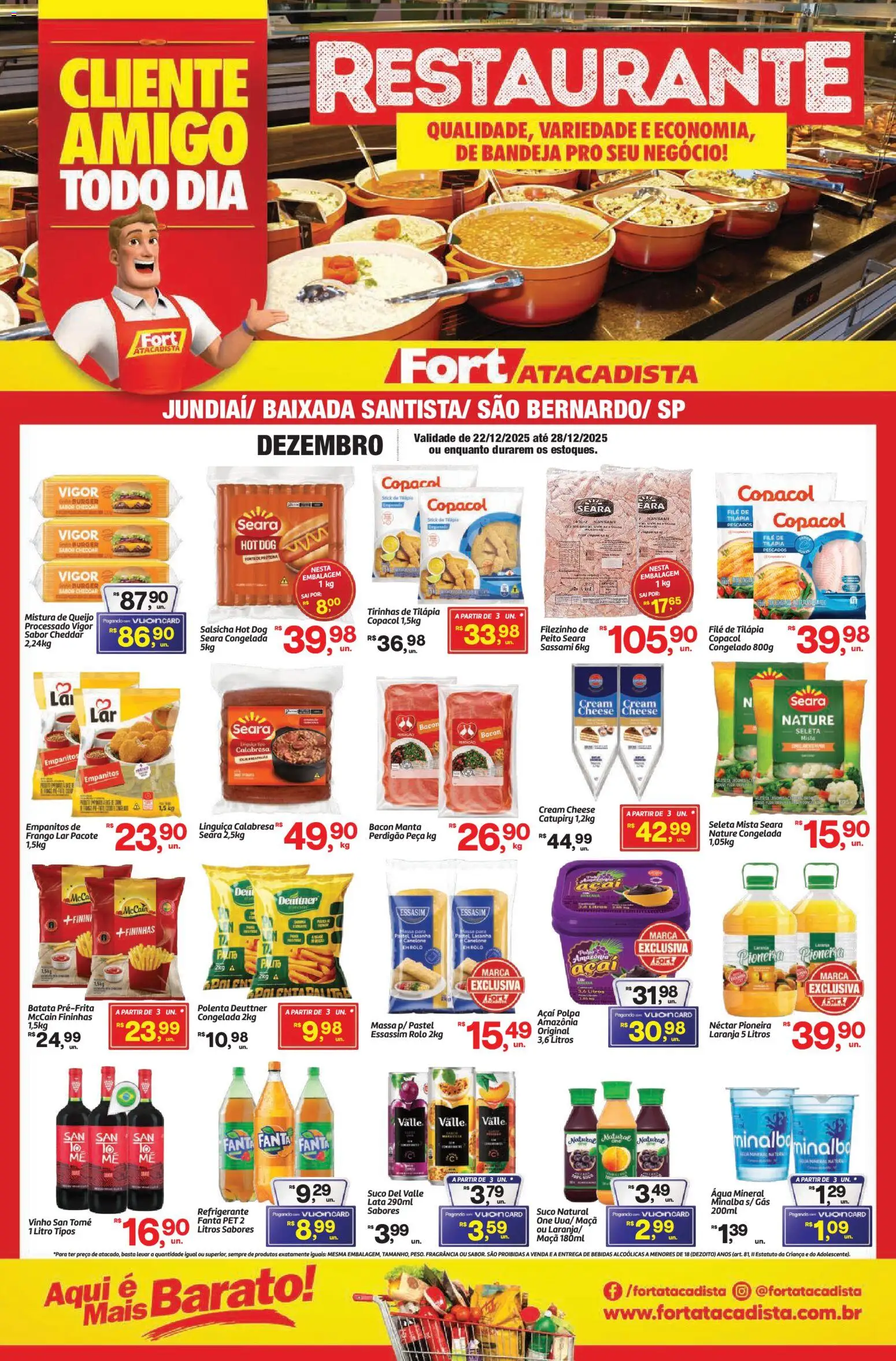 Fort Atacadista Folheto - válido de 22.12.2025 | Página: 1 | Produtos: Fanta, Tilápia, Massa, Batata
