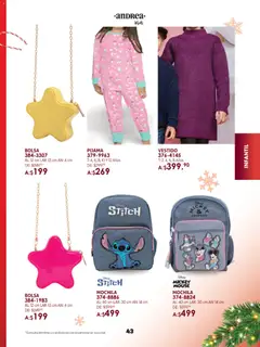 Vista previa de Andrea catálogo Guía de regalos, nuevo folleto de la tienda, válido en México a partir del 23.11.2025 | Página: 43 | Productos: Pijama, Bolsa, Mochila, Vestido