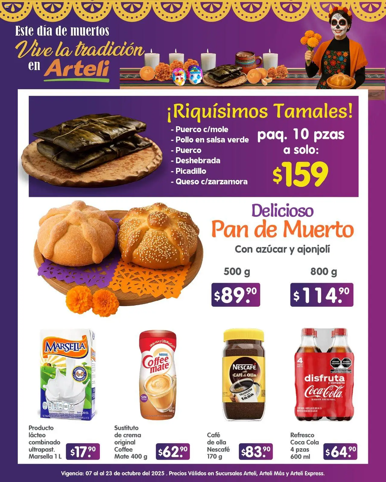Nuevas ofertas de Arteli válidas en toda la República Mexicana desde el 07.10.2025. ¡Encuentra las mejores ofertas en Arteli - Folleto Quincenal! | Página: 2 | Productos: Pollo, Crema, Queso, Picadillo