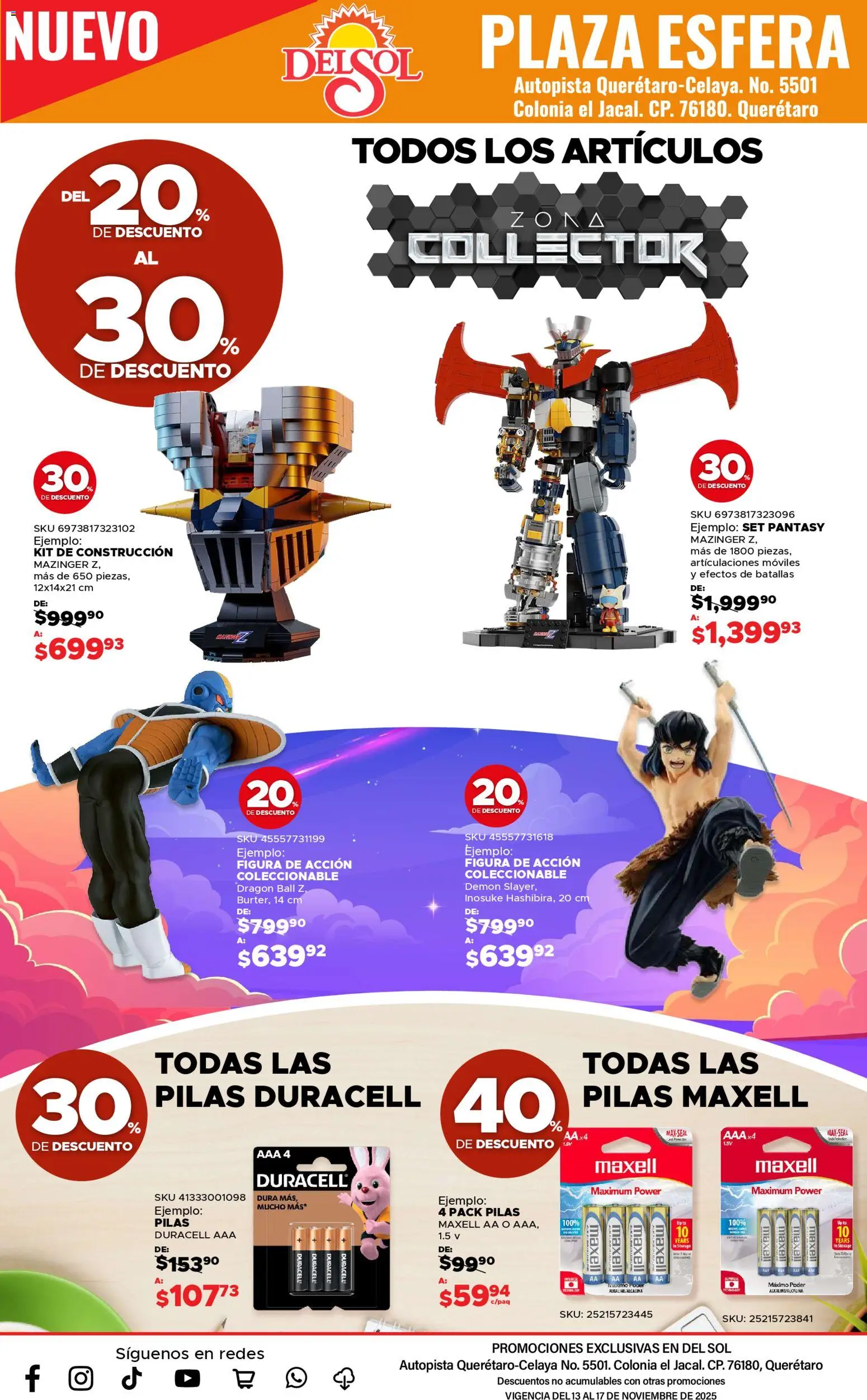 Nuevas ofertas de Del Sol y Woolworth válidas en toda la República Mexicana desde el 13.11.2025. ¡Encuentra las mejores ofertas en Del Sol y Woolworth catálogo Apertura Querétaro Esfera 1201! | Página: 5 | Productos: Pilas