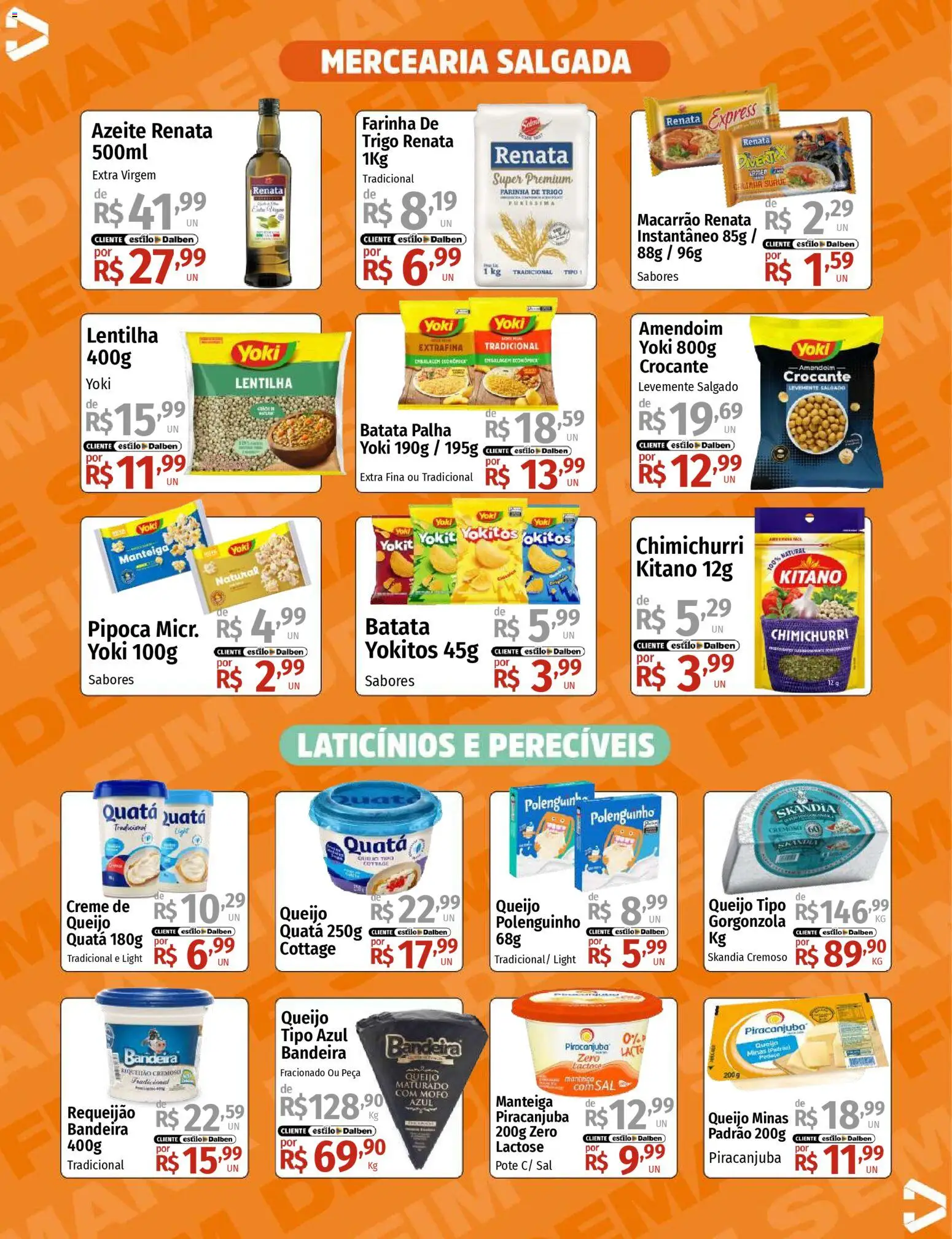 Supermercado Dalben Folheto - válido de 14.11.2025 | Página: 8 | Produtos: Queijo, Macarrão, Batata, Sal