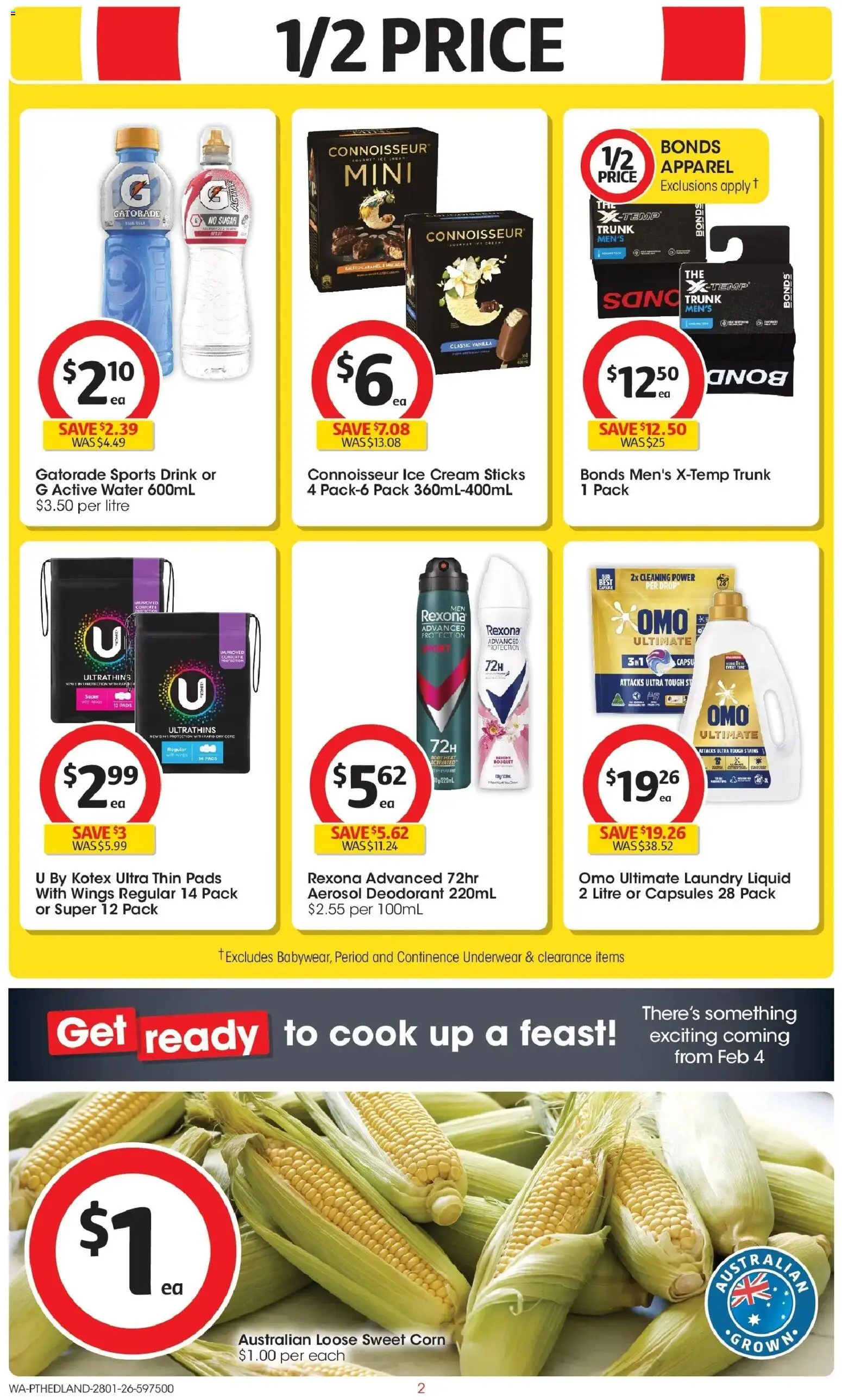 Coles catalogue - valid from 28.01.2026 | Page: 2 | Products: Deodorant, Ice cream, Underwear, Sugar