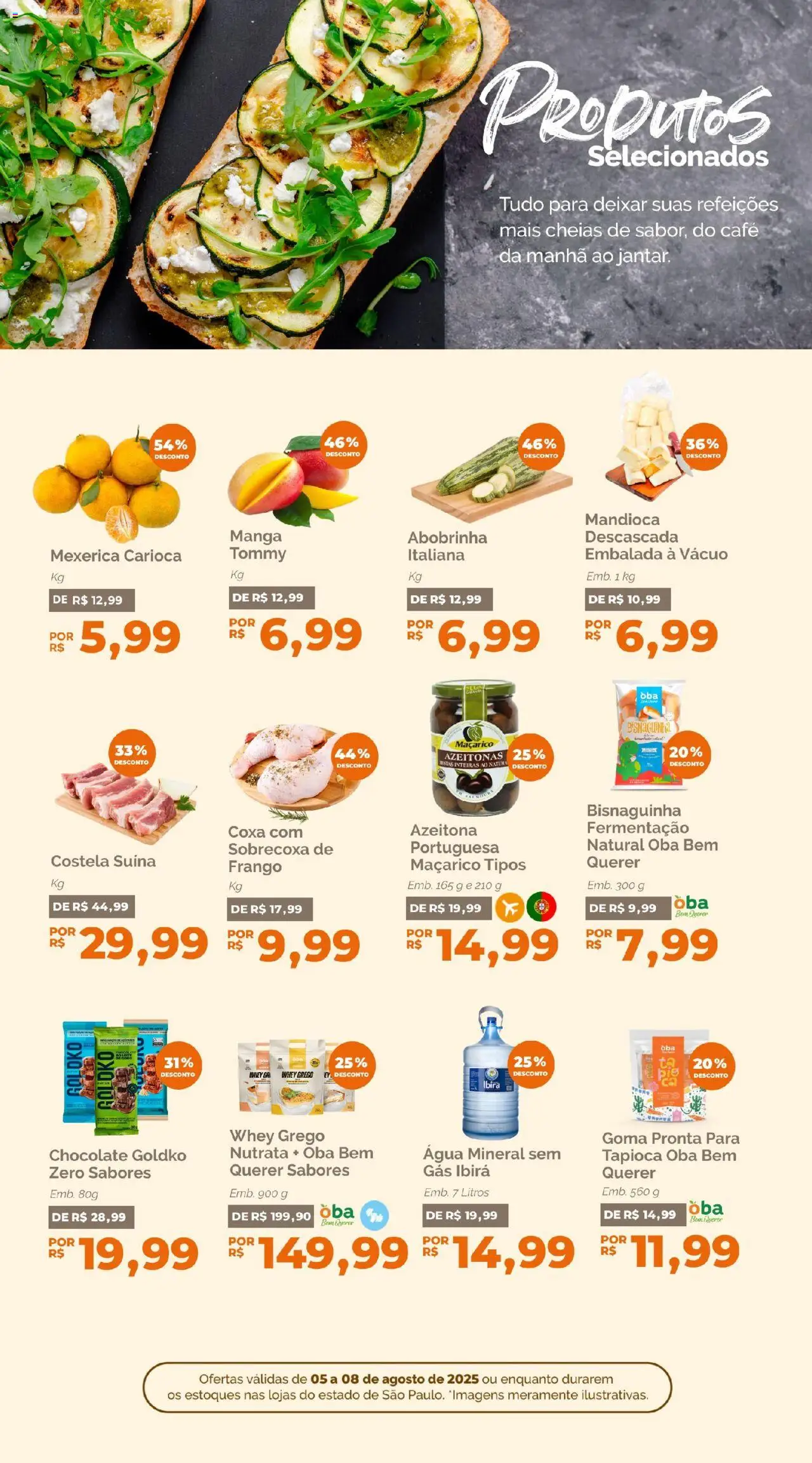 Oba Hortifruti Folheto - válido de 05.08.2025 | Página: 7 | Produtos: Mexerica, Café, Água mineral, Frango