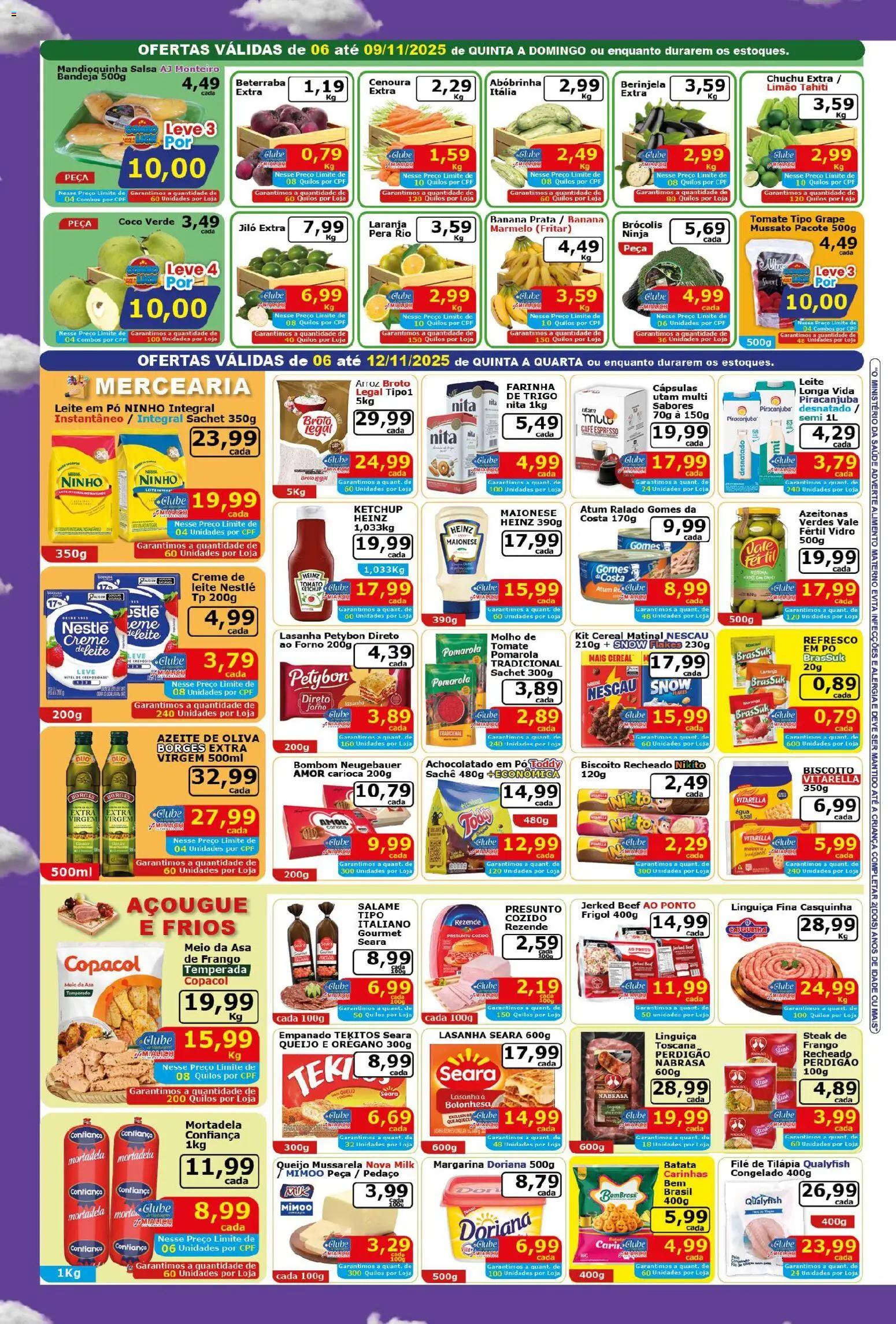 Mialich Supermercados Folheto - válido de 06.11.2025 | Página: 2 | Produtos: Brócolis, Orégano, Atum, Margarina