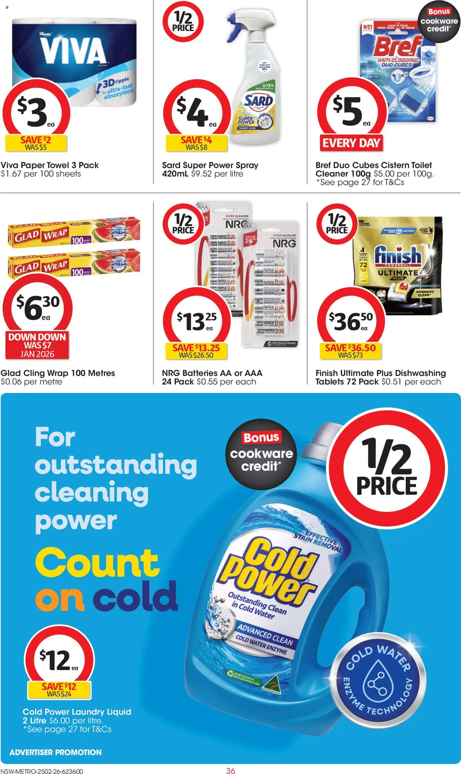 Coles catalogue - valid from 25.02.2026 | Page: 36 | Products: Water, Cap, Laundry, Tablets