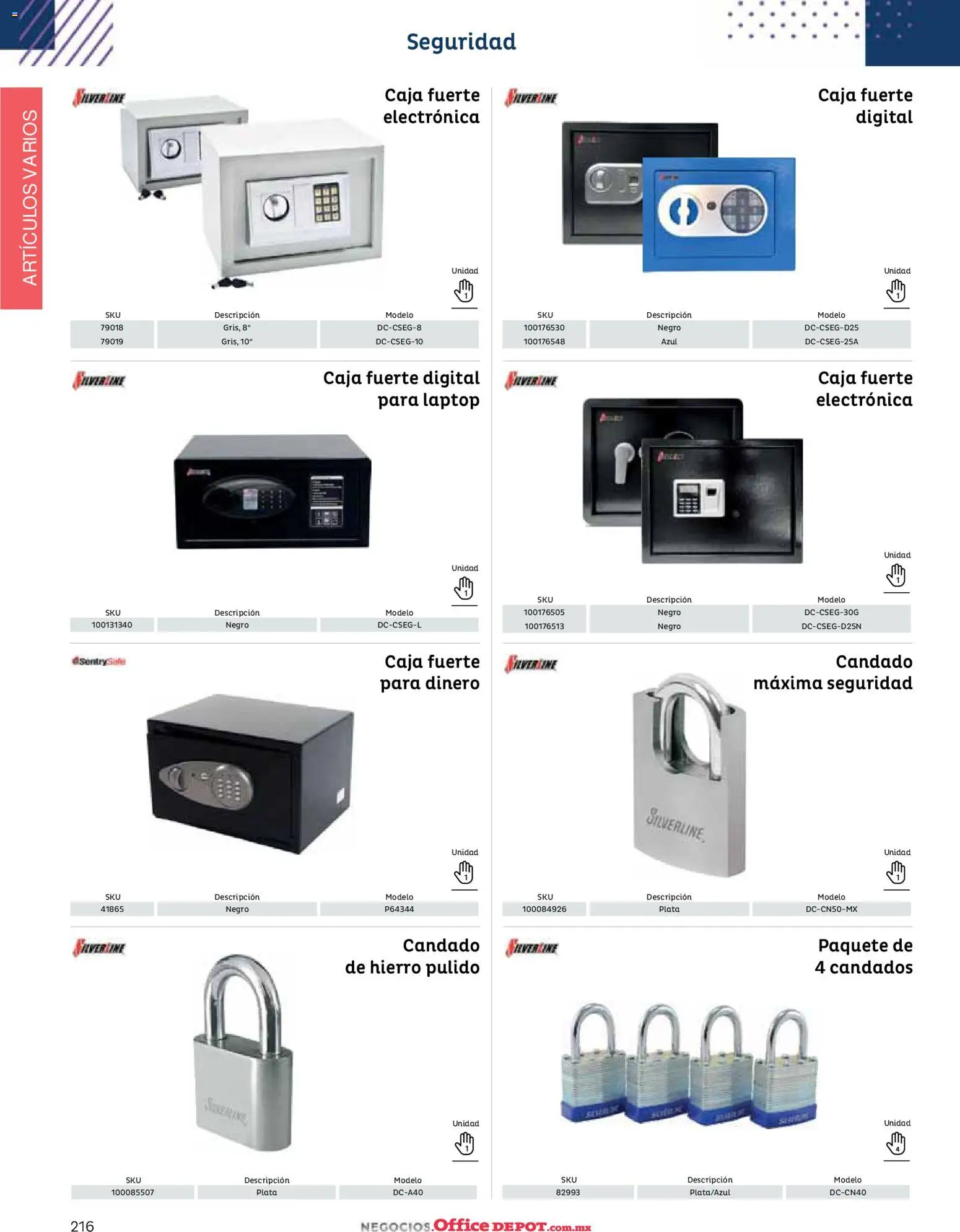 Nuevas ofertas de Office Depot válidas en toda la República Mexicana desde el 12.01.2026. ¡Encuentra las mejores ofertas en Office Depot catálogo 2026! | Página: 218 | Productos: Candado, Caja