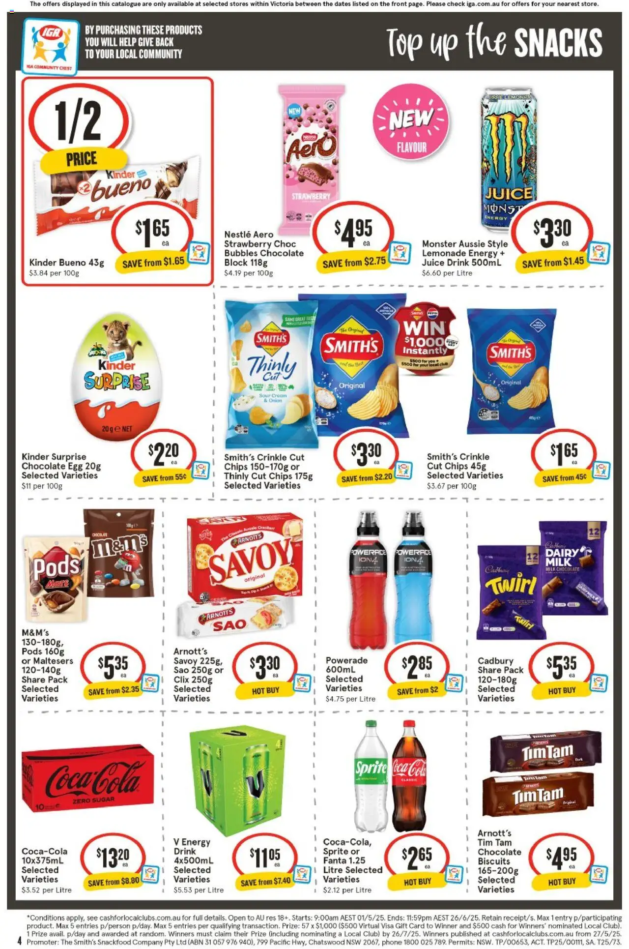 IGA catalogue - valid from 18.06.2025 | Page: 3 | Products: Dairy, Juice, Sour cream, Chips