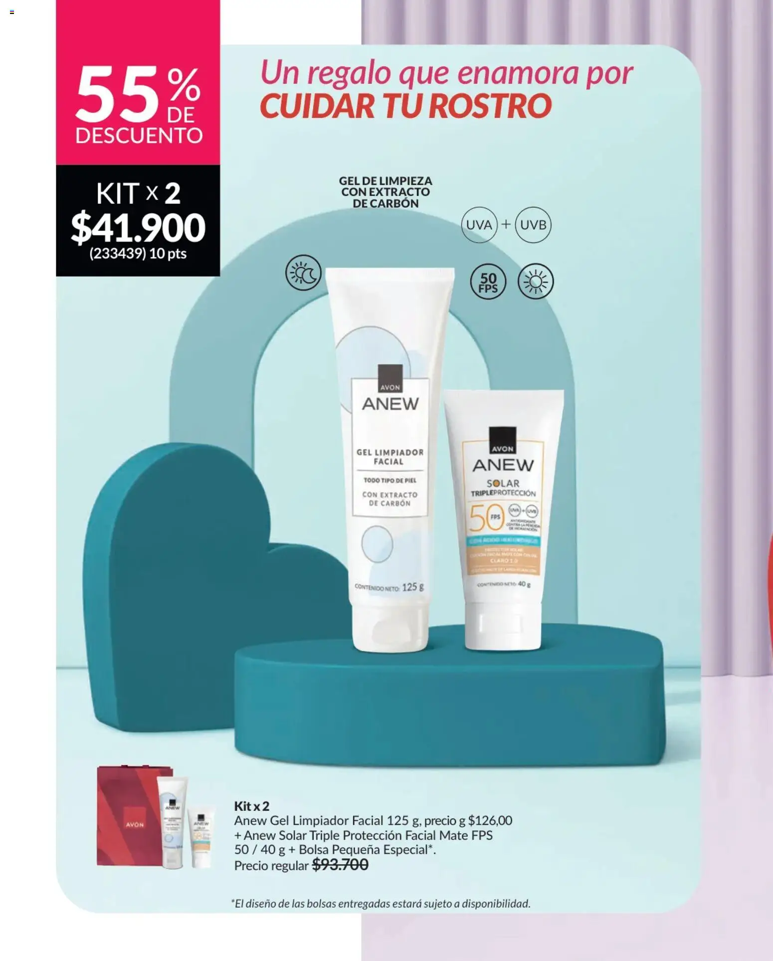 Avon revista - valida desde el 01.02.2026 | Página: 20 | Productos: Bolsa, Limpiador, Limpiador facial, Uva