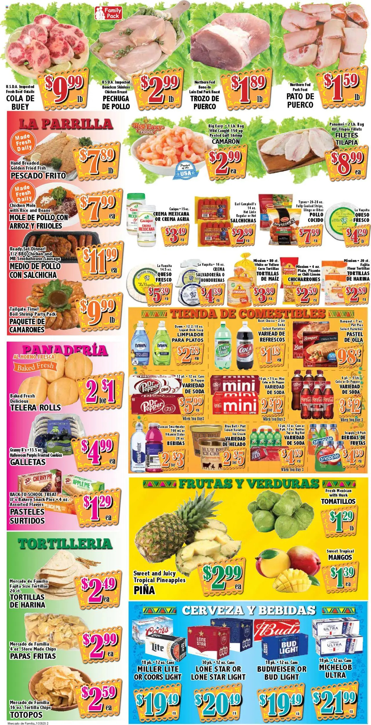 Market Basket - Mercado - valid from 08.10.2025 | Page: 2 | Products: Pork, Fish, Water, Bag