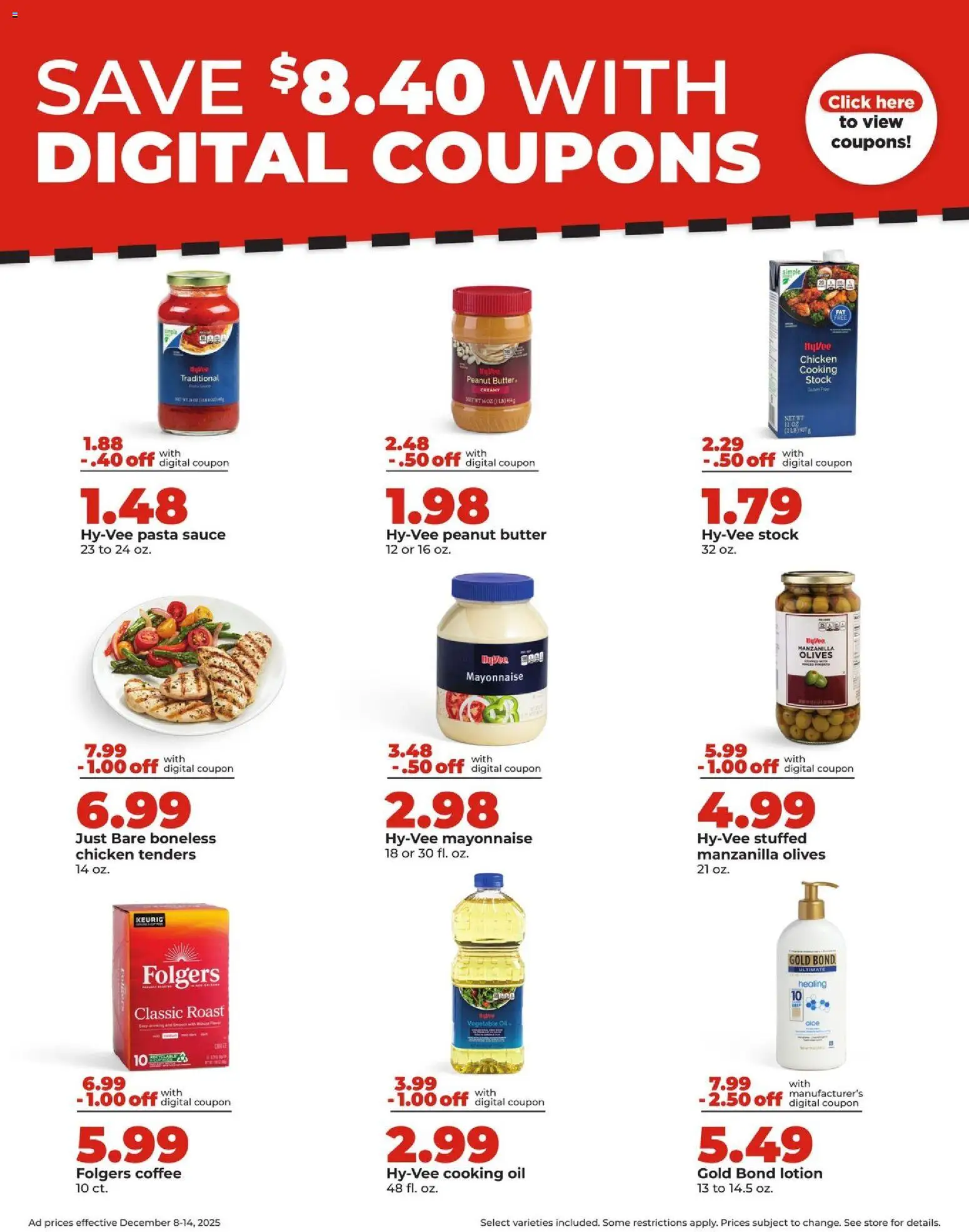 HyVee Weekly Ad - valid from 08.12.2025 | Page: 11 | Products: Oil, Coffee, Mayonnaise, Sauce