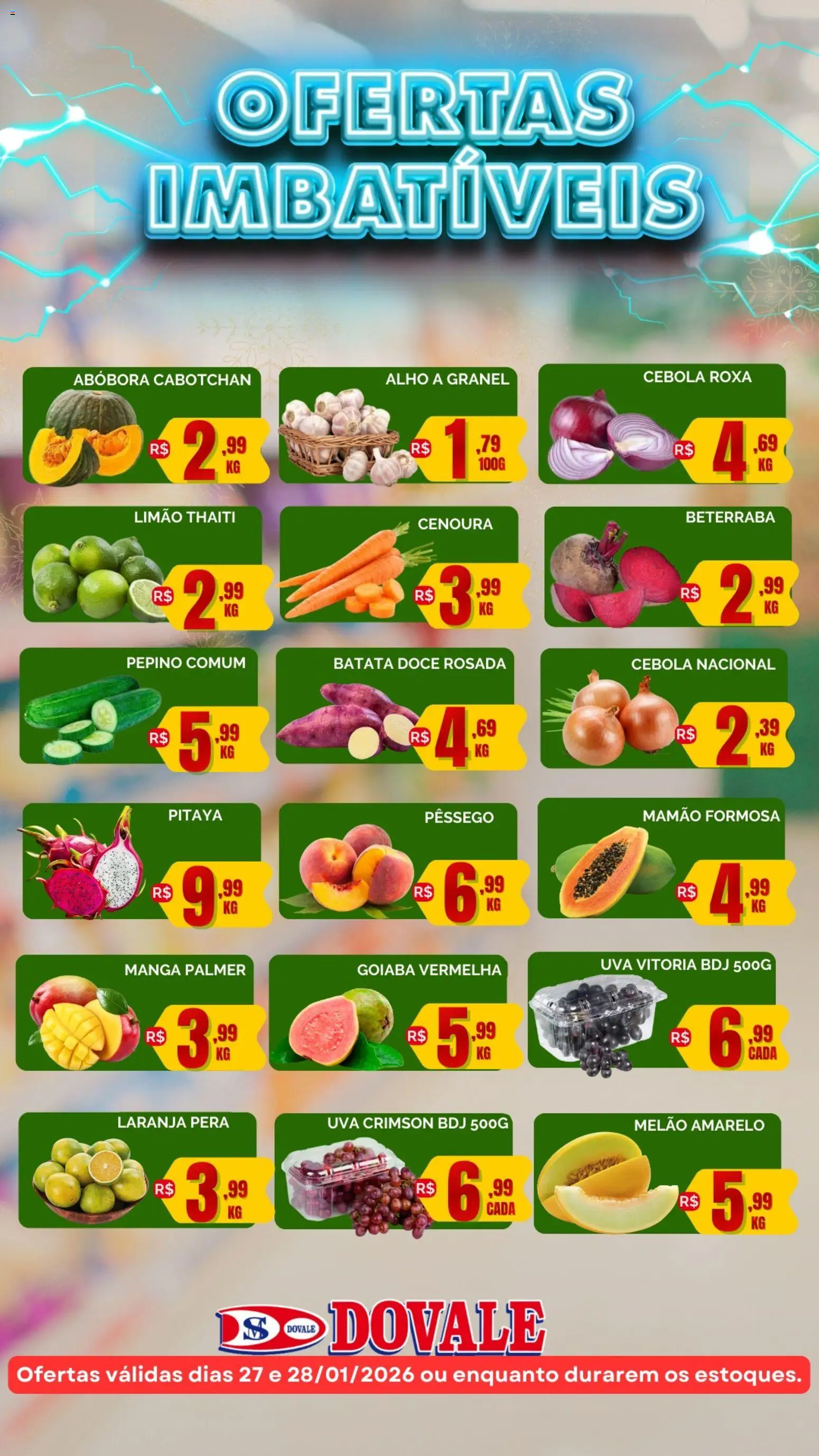Dovale Folheto - válido de 27.01.2026 | Página: 1 | Produtos: Cebola, Cenoura, Mamão, Batata
