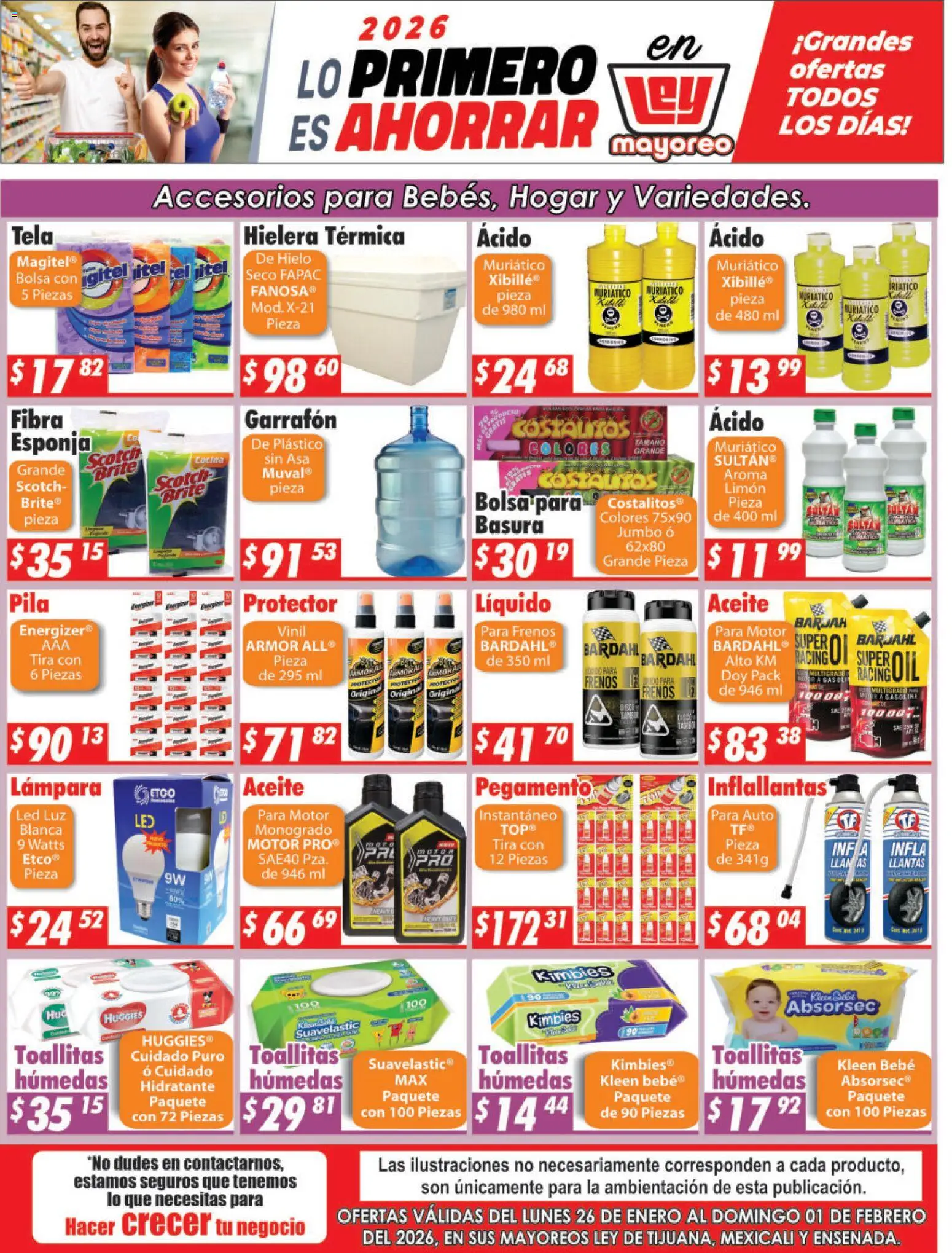 Nuevas ofertas de Casa Ley válidas en toda la República Mexicana desde el 26.01.2026. ¡Encuentra las mejores ofertas en Casa Ley folleto Frontera! | Página: 1 | Productos: Aceite, Hielera, Pila, Lámpara
