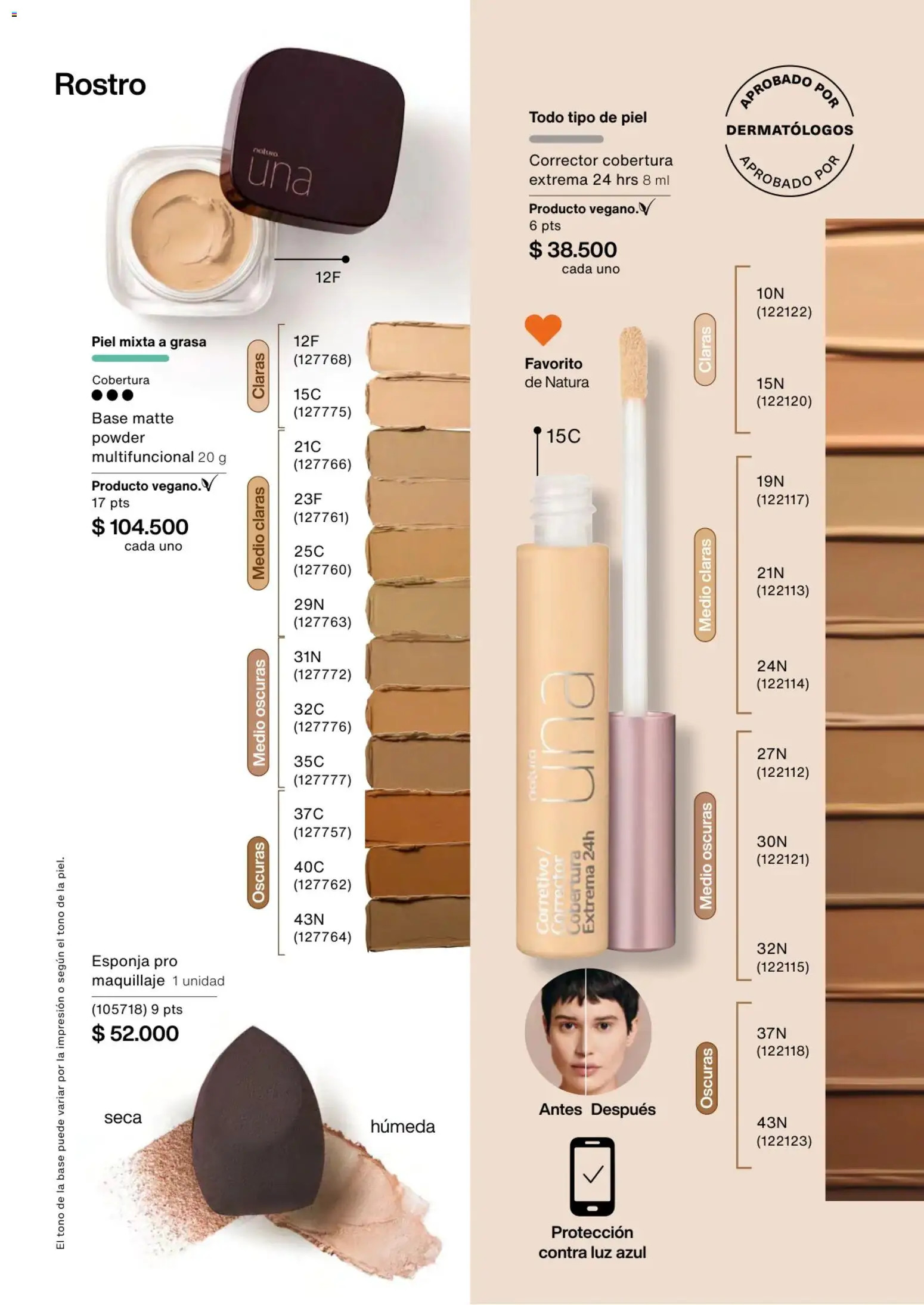 Natura revista - valida desde el 01.03.2026 | Página: 52 | Productos: Esponja, Maquillaje, Corrector