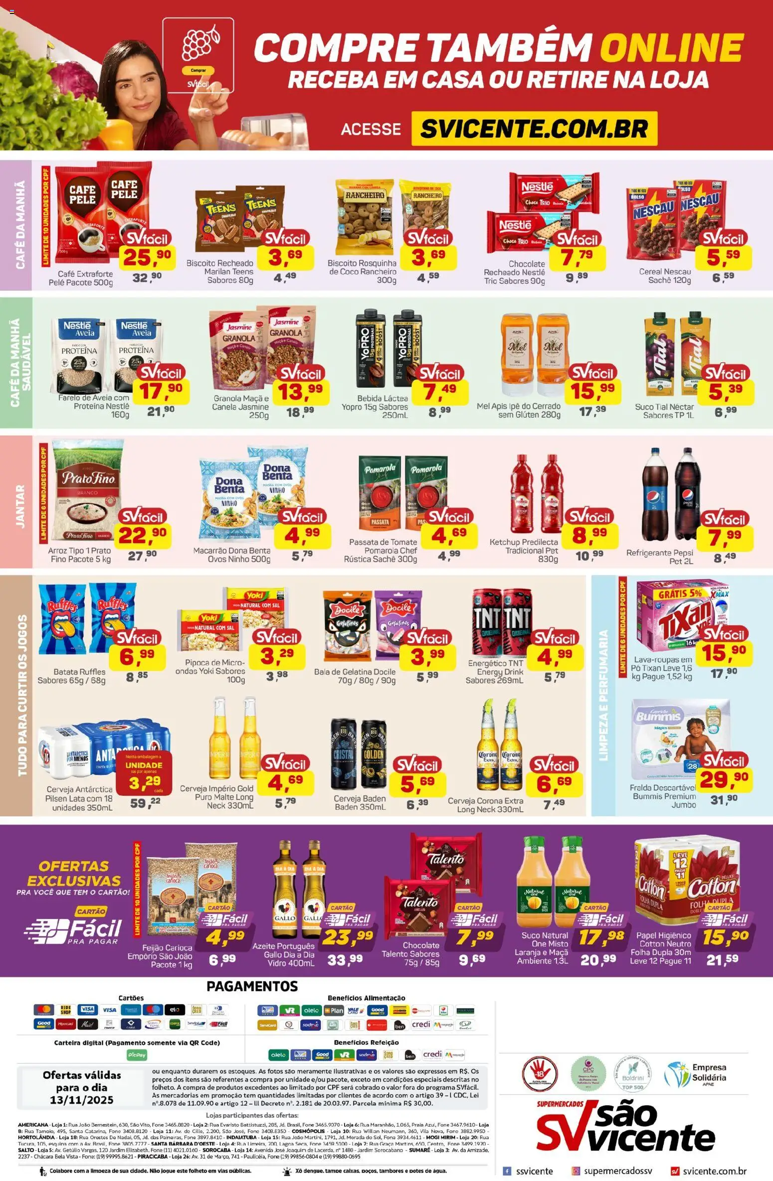 Supermercados São Vicente Folheto - válido de 13.11.2025 | Página: 2 | Produtos: Suco, Cerveja, Ketchup, Gelatina