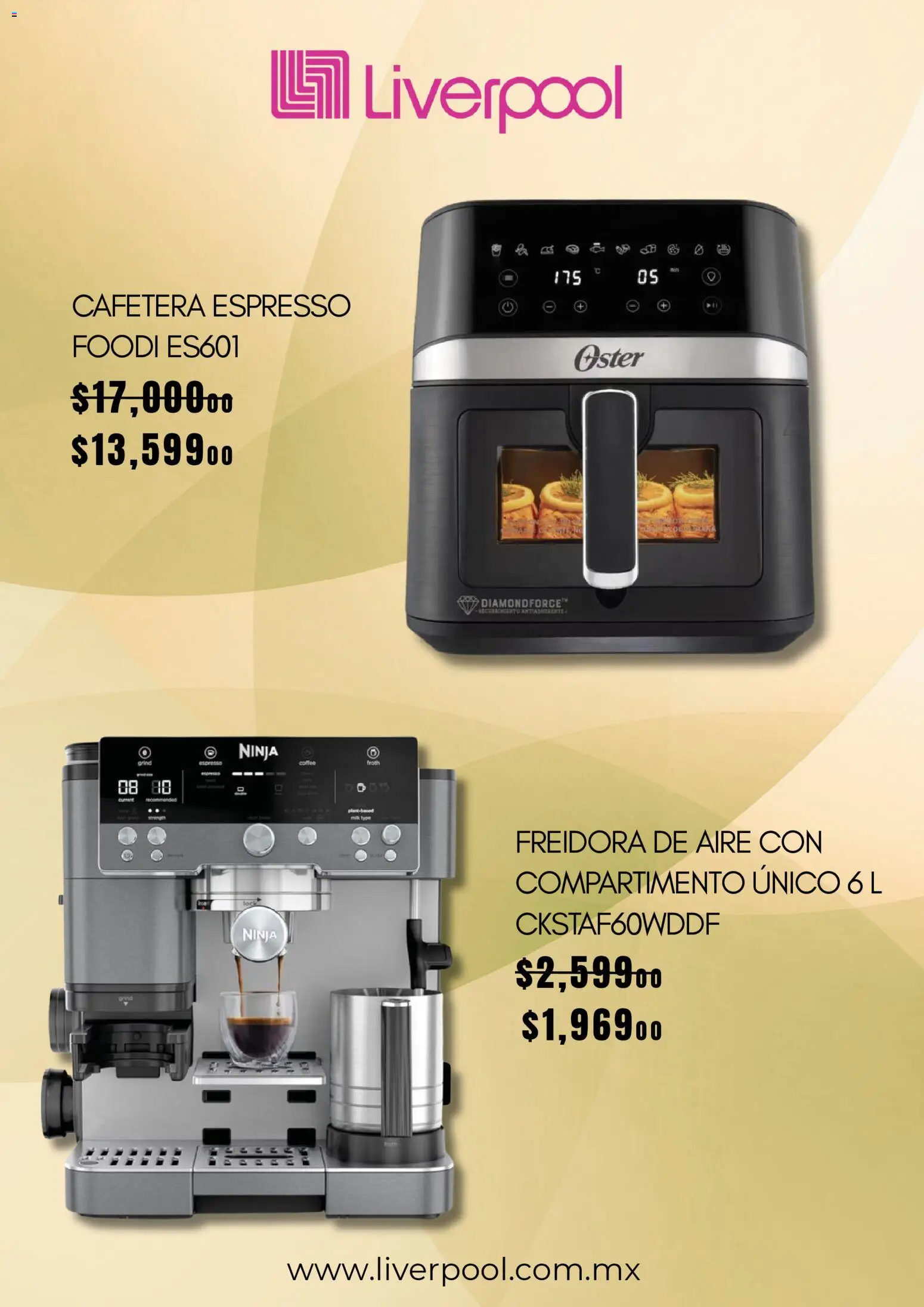 Nuevas ofertas de Liverpool válidas en toda la República Mexicana desde el 23.03.2026. ¡Encuentra las mejores ofertas en Liverpool catálogo Primavera! | Página: 5 | Productos: Freidora de aire, Cafetera, Freidora