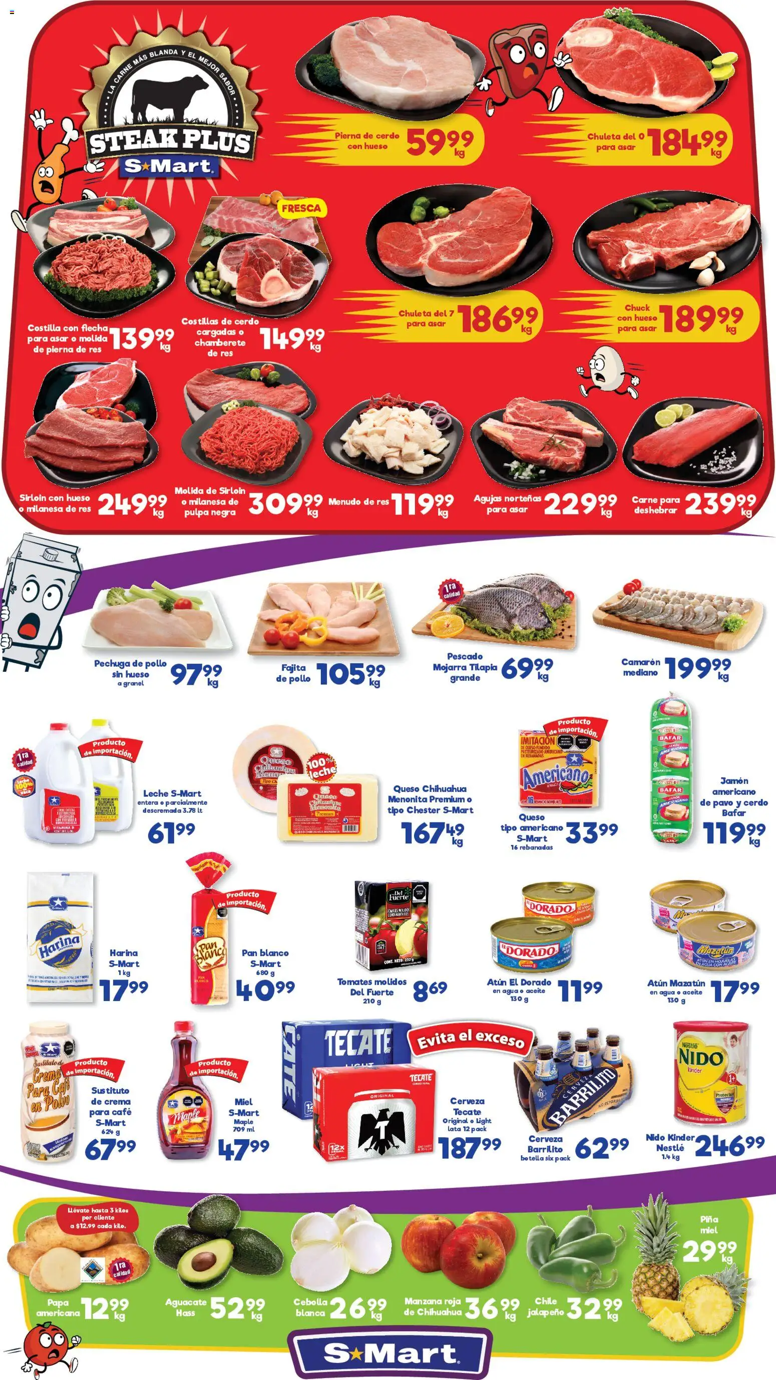 Nuevas ofertas de S-Mart válidas en toda la República Mexicana desde el 09.01.2026. ¡Encuentra las mejores ofertas en S-Mart folleto Juárez! | Página: 1 | Productos: Queso, Aguacate, Café, Cerveza