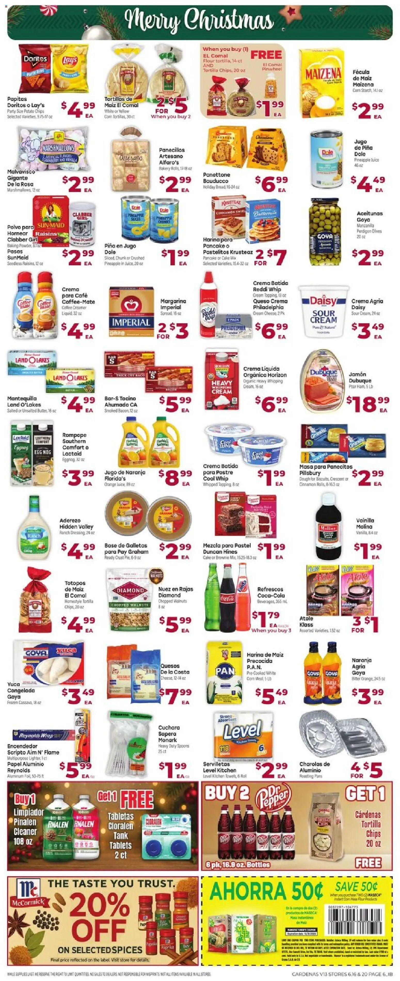 Cardenas Weekly Ad - valid from 17.12.2025 | Page: 6 | Products: Bakery, Corn, Chips, Cream