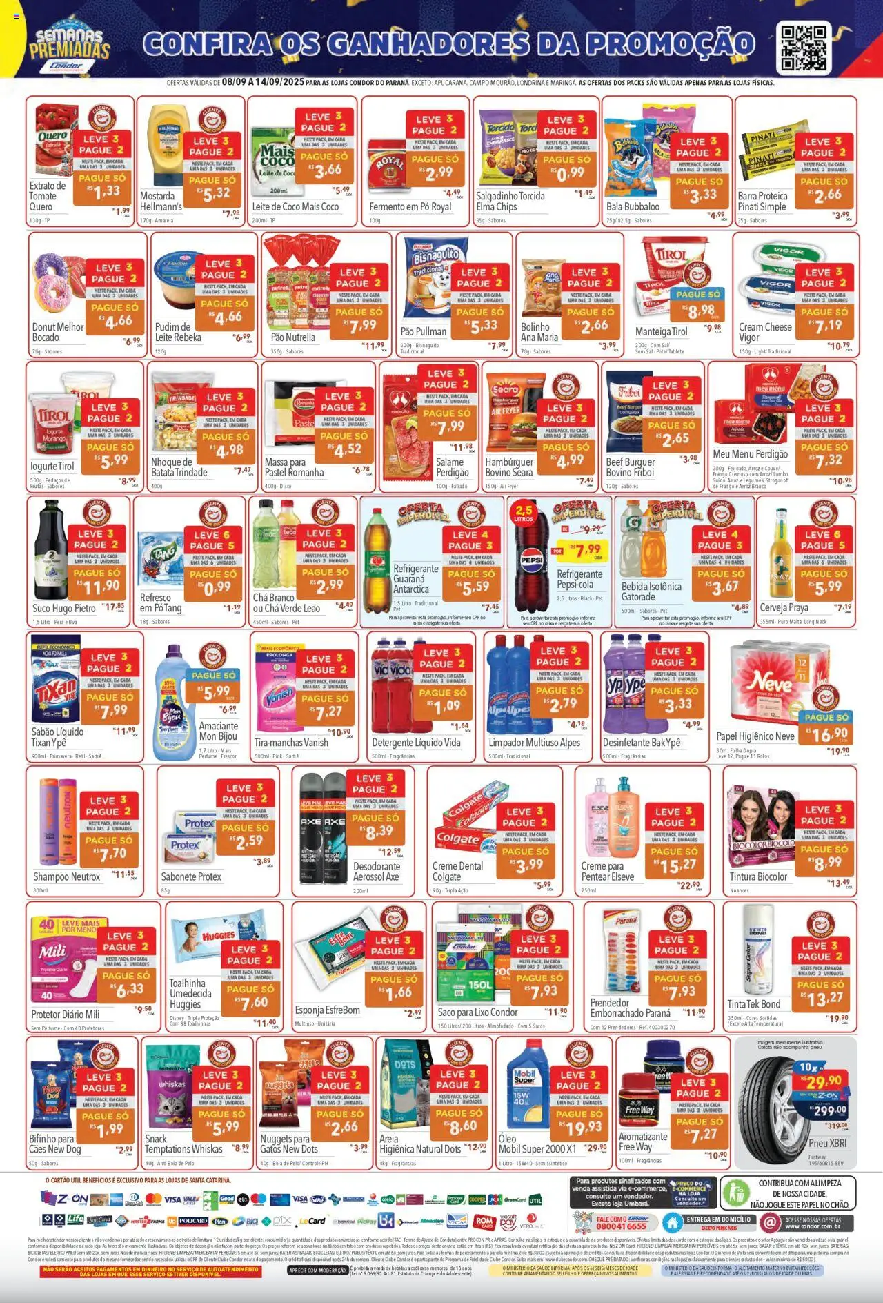 Supermercados Condor Folheto - válido de 08.09.2025 | Página: 2 | Produtos: Coco, Saco para lixo, Pó, Detergente