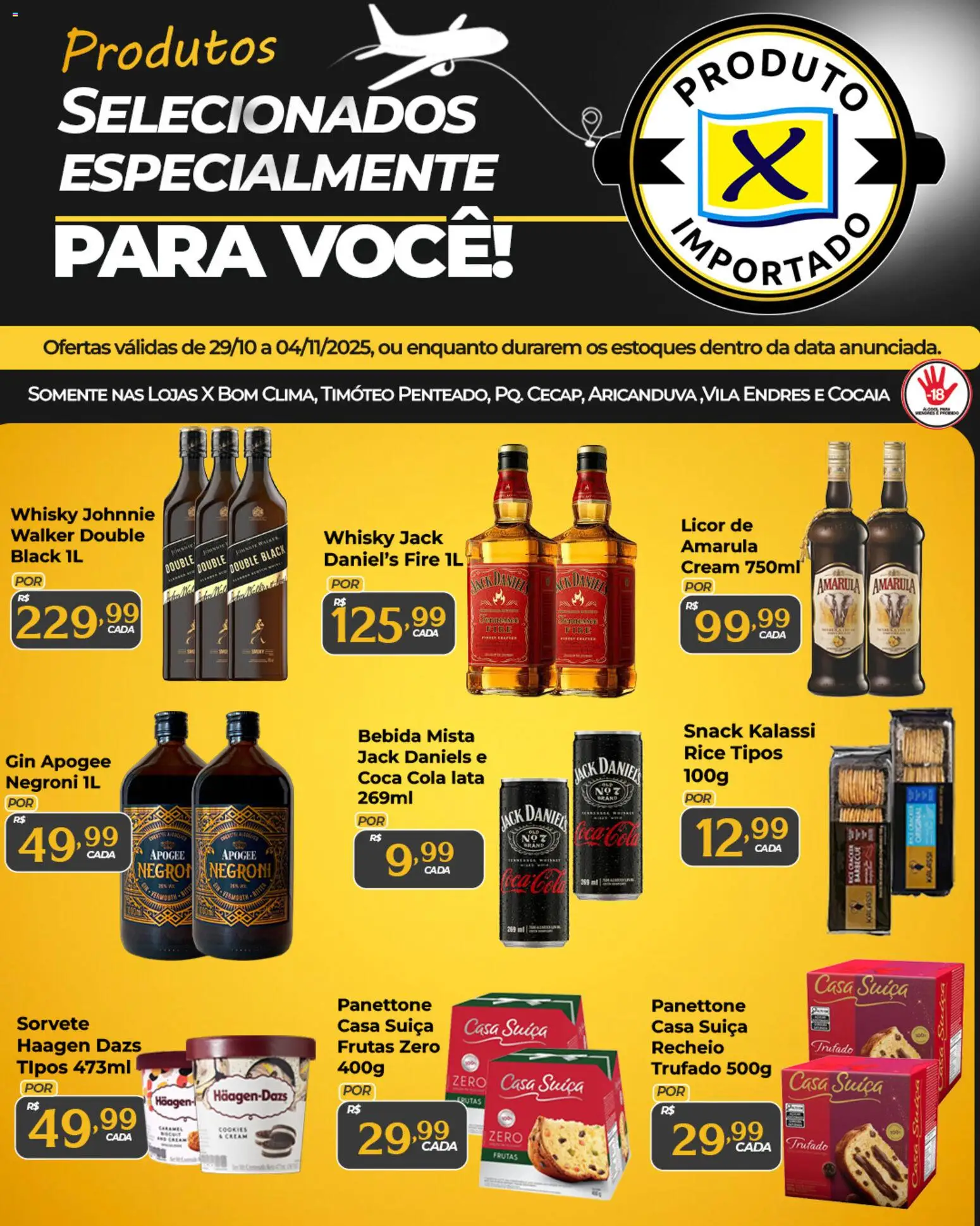 X Supermercados Folheto - válido de 29.10.2025 | Página: 1 | Produtos: Licor, Cola, Sorvete, Bebida