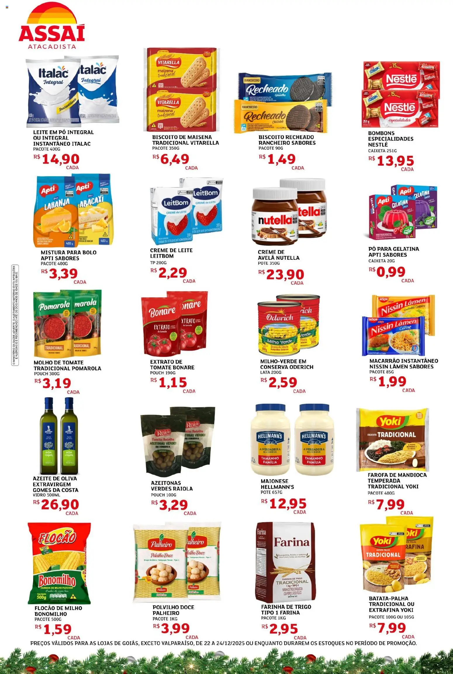 Assaí Atacadista Folheto - válido de 22.12.2025 | Página: 2 | Produtos: Azeitonas, Molho de tomate, Chocolate, Macarrão
