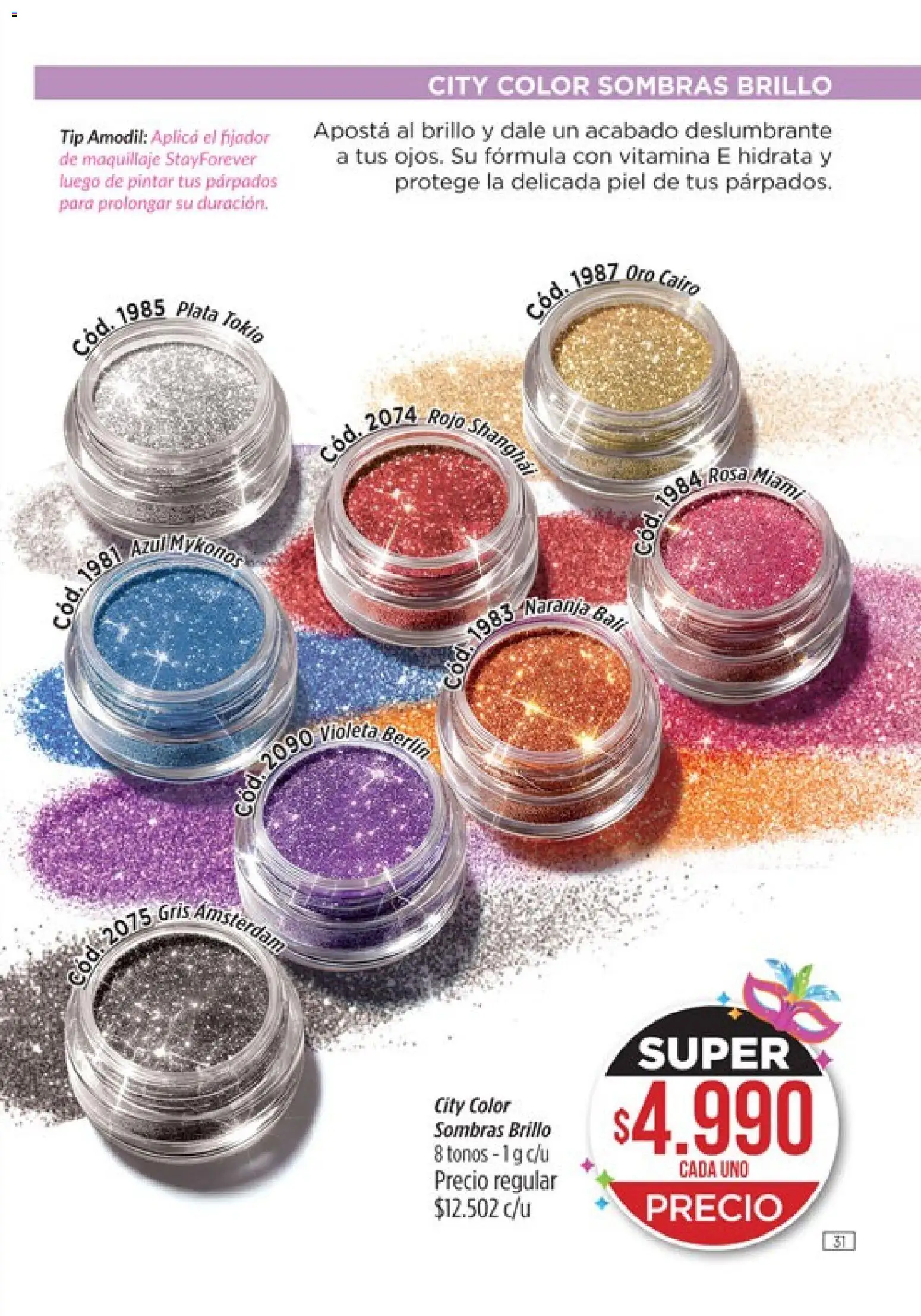 Catálogo Amodil Campaña 3 │ válido desde el 01.03.2026 | Página: 31 | Productos: Maquillaje, Fijador, Brillo