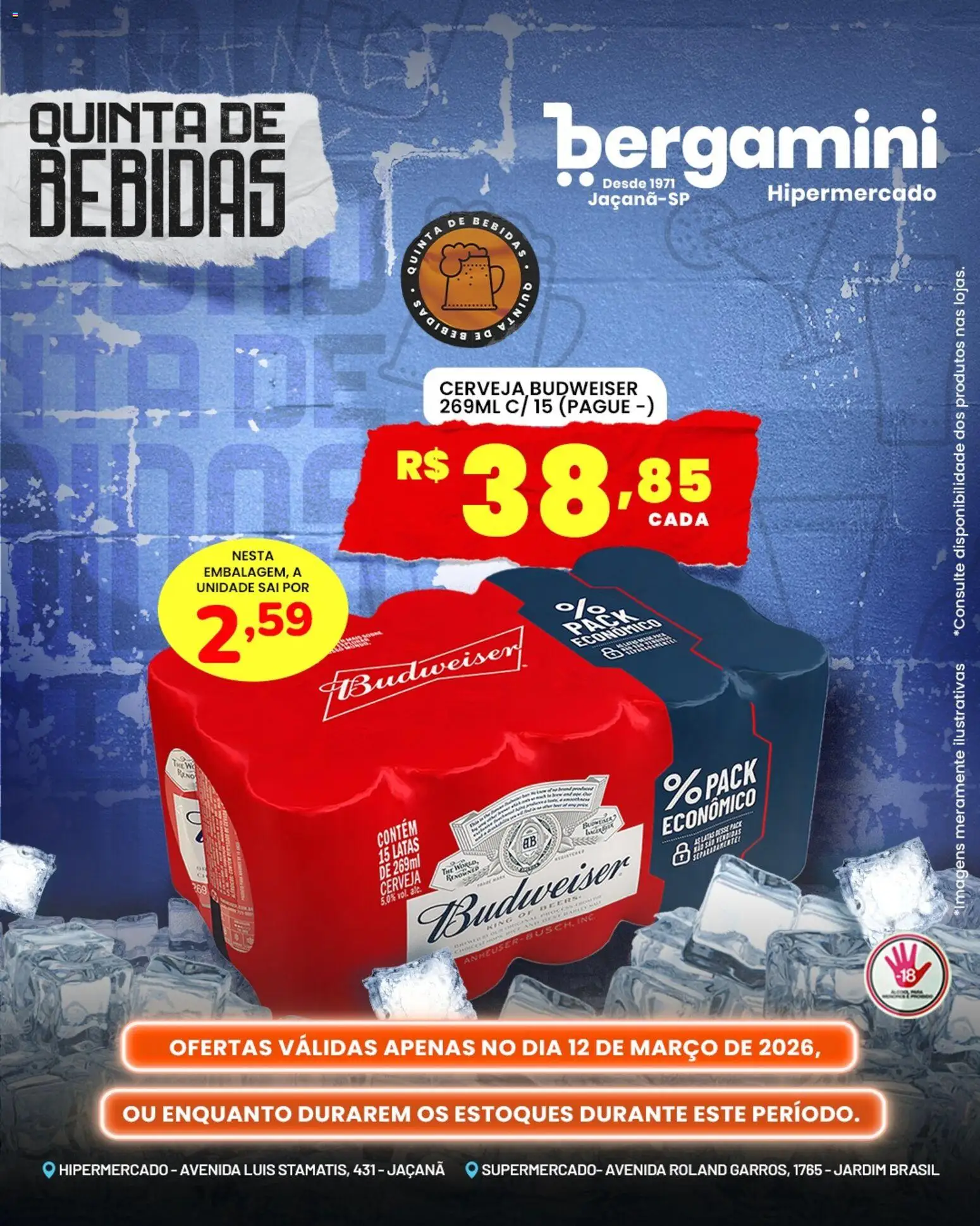 Supermercado Bergamini Folheto - válido de 12.03.2026 | Página: 3 | Produtos: Cerveja, Bebida