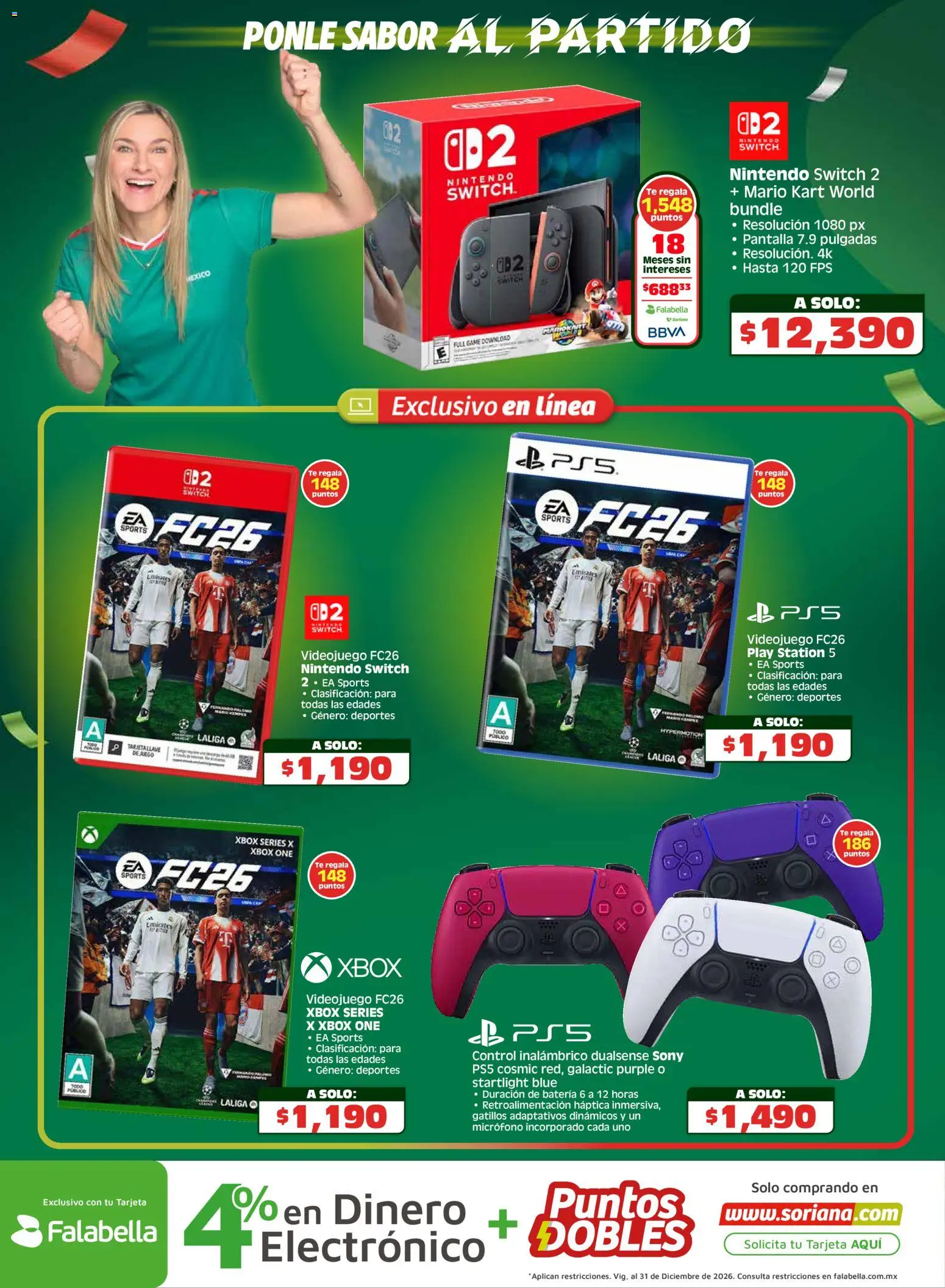 Nuevas ofertas de Soriana válidas en toda la República Mexicana desde el 26.03.2026. ¡Encuentra las mejores ofertas en Soriana En México apoyamos con todo Híper Nacional! | Página: 5 | Productos: Micrófono, Té, Batería, Xbox