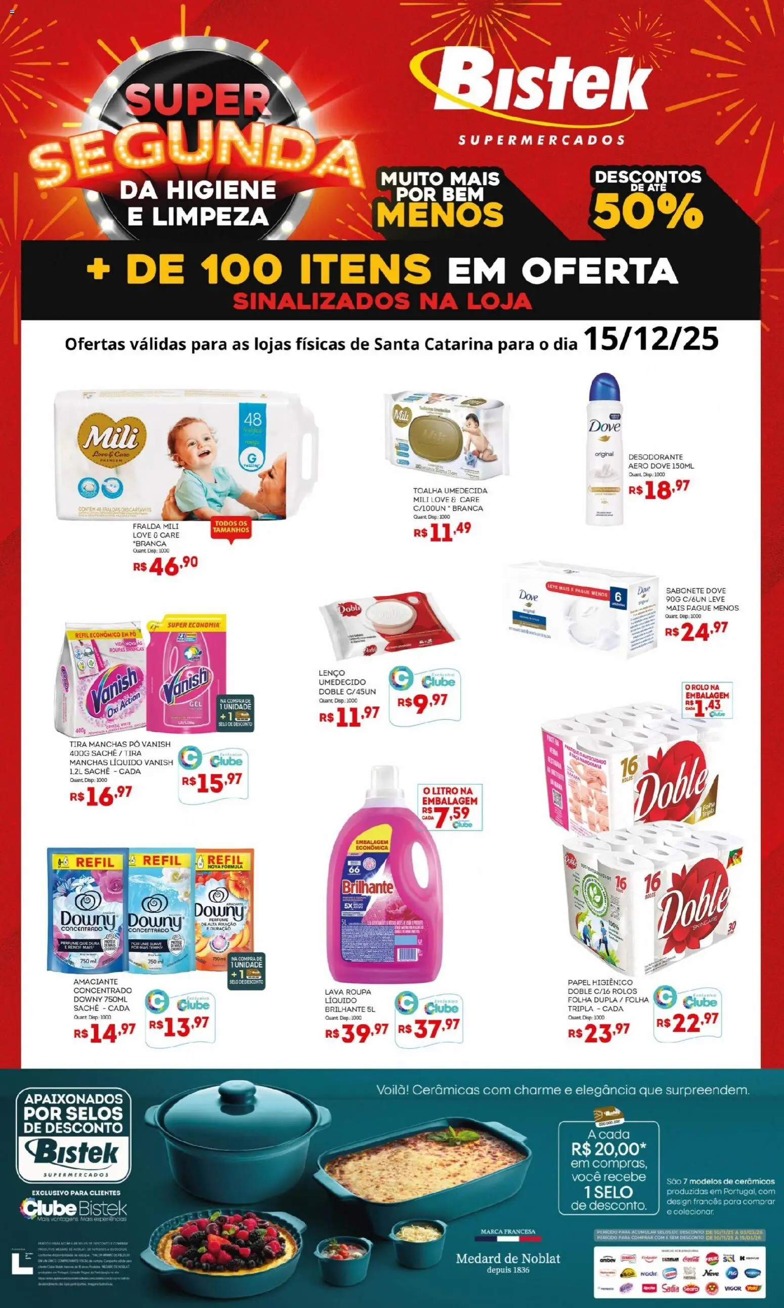 Bistek Supermercados Folheto - válido de 15.12.2025 | Página: 1 | Produtos: Roupas, Sabonete, Vanish, Papel higiênico