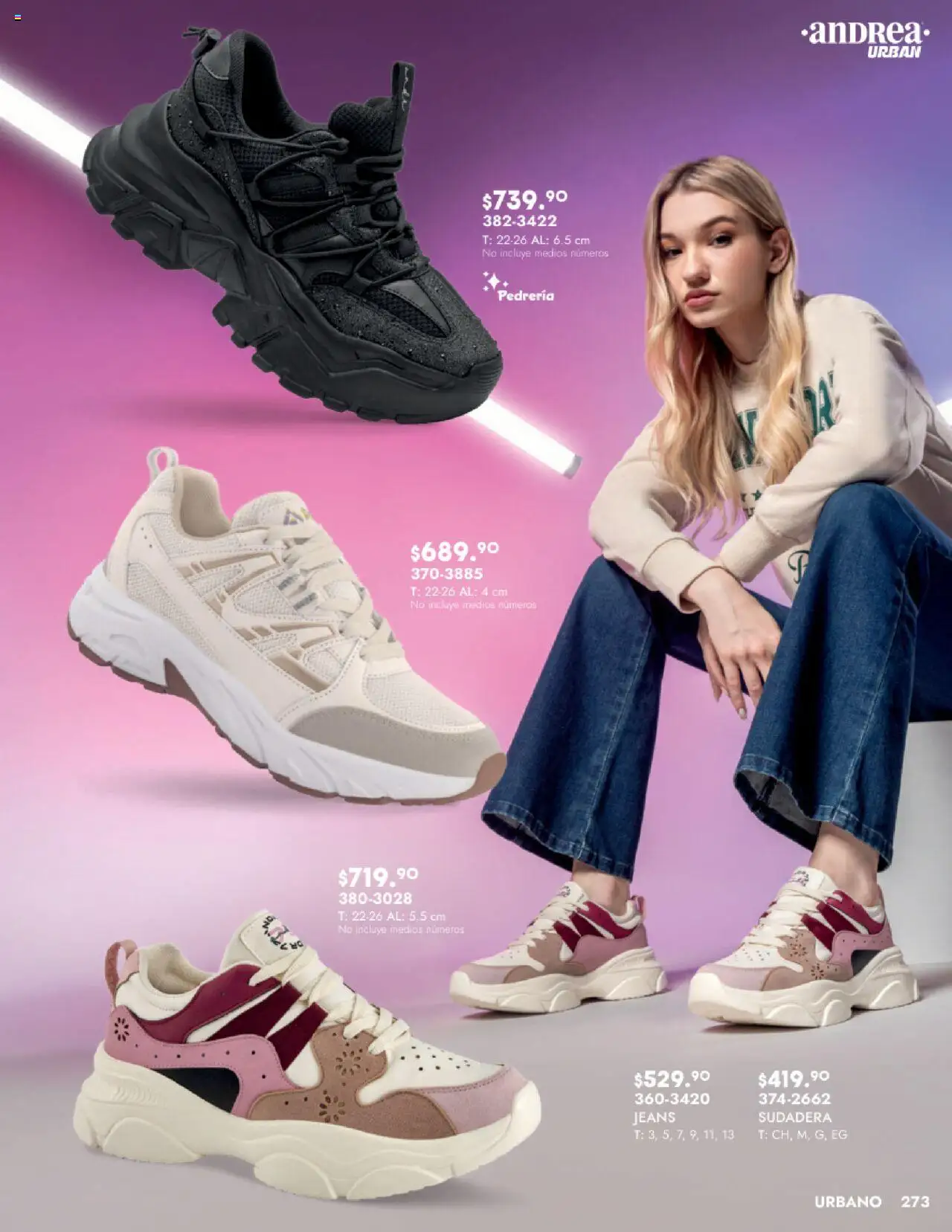 Nuevas ofertas de Andrea válidas en toda la República Mexicana desde el 24.08.2025. ¡Encuentra las mejores ofertas en Andrea - Catálogo Calzado Dama! | Página: 265 | Productos: Sudadera