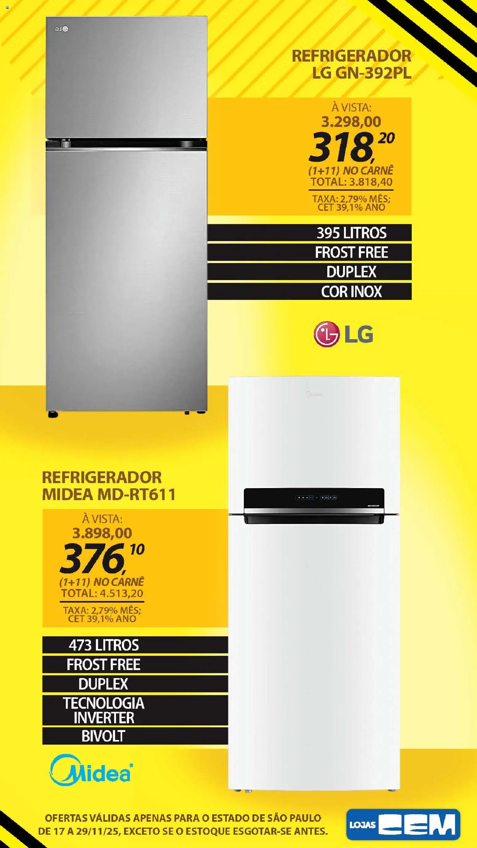 Lojas Cem Folheto - válido de 17.11.2025 | Página: 35 | Produtos: Refrigerador, Carne