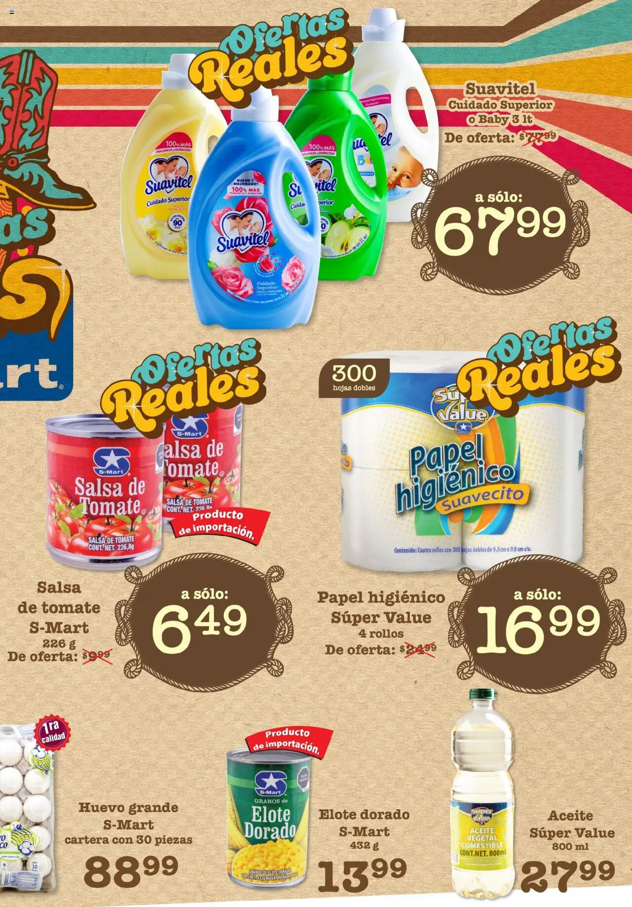 Nuevas ofertas de S-Mart válidas en toda la República Mexicana desde el 05.08.2025. ¡Encuentra las mejores ofertas en S-Mart - Folleto - Reynosa (y Rio Bravo)! | Página: 3 | Productos: Huevo, Papel higiénico, Salsa de tomate, Fragancia