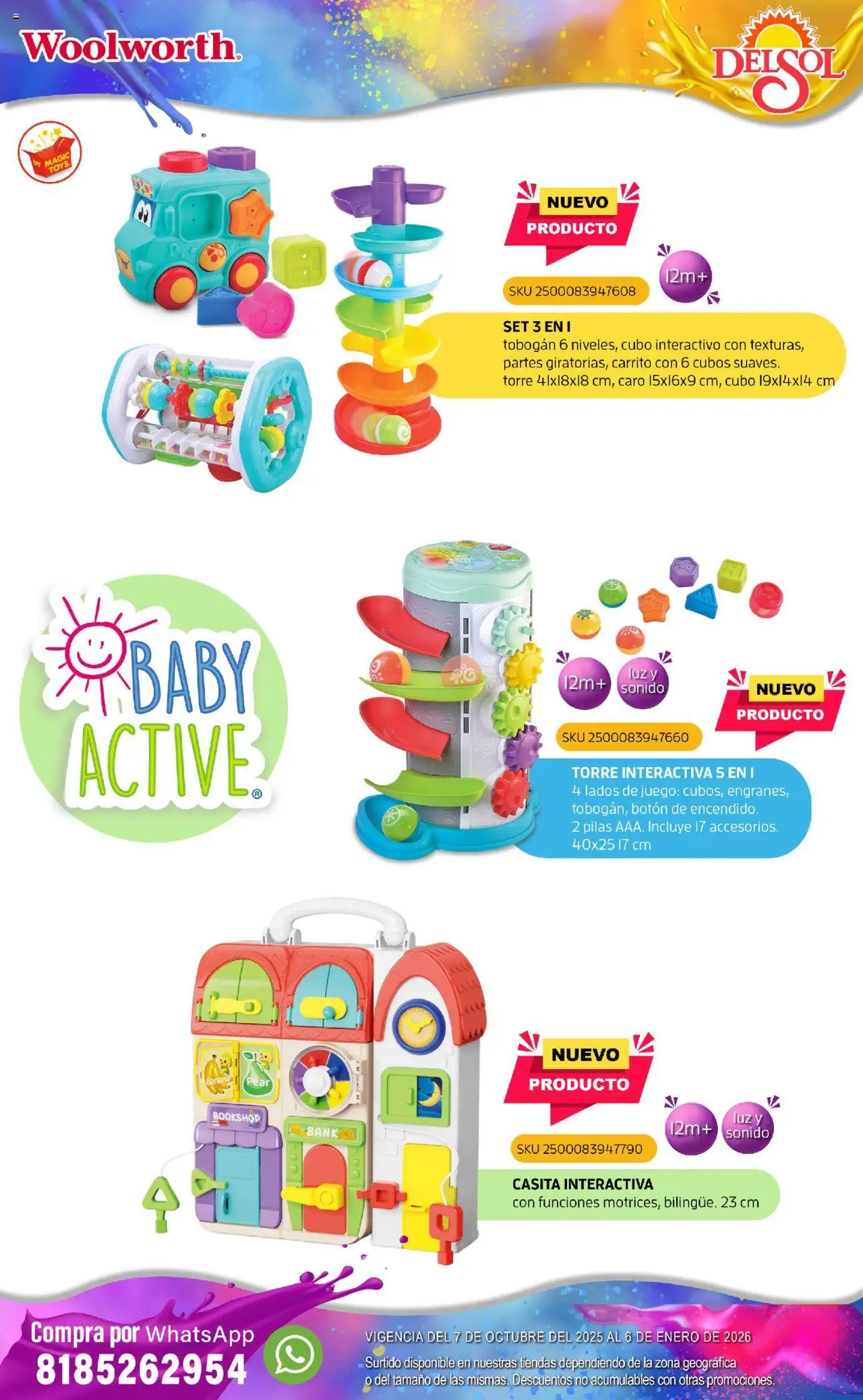 Nuevas ofertas de Del Sol y Woolworth válidas en toda la República Mexicana desde el 07.10.2025. ¡Encuentra las mejores ofertas en Del Sol y Woolworth - Catálogo Castillo Del Juguete! | Página: 10 | Productos: Tobogán, Juego, Pilas