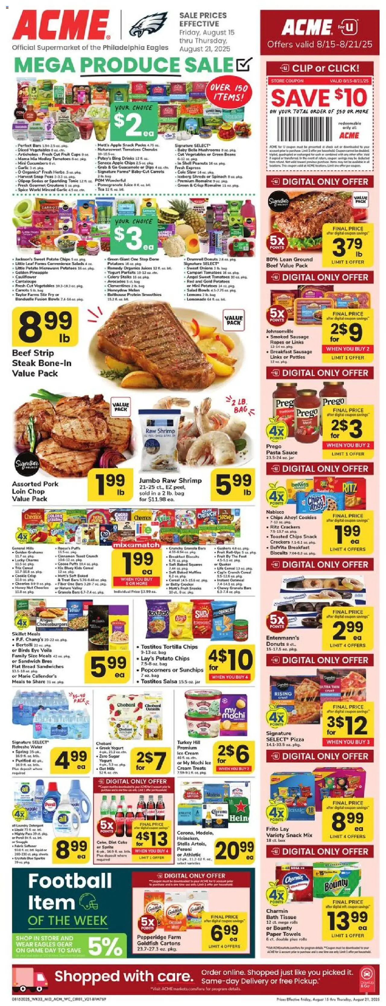 Acme Weekly Ad - valid from 15.08.2025 | Page: 1 | Products: Romaine, Tea, Cookies, Vegetables