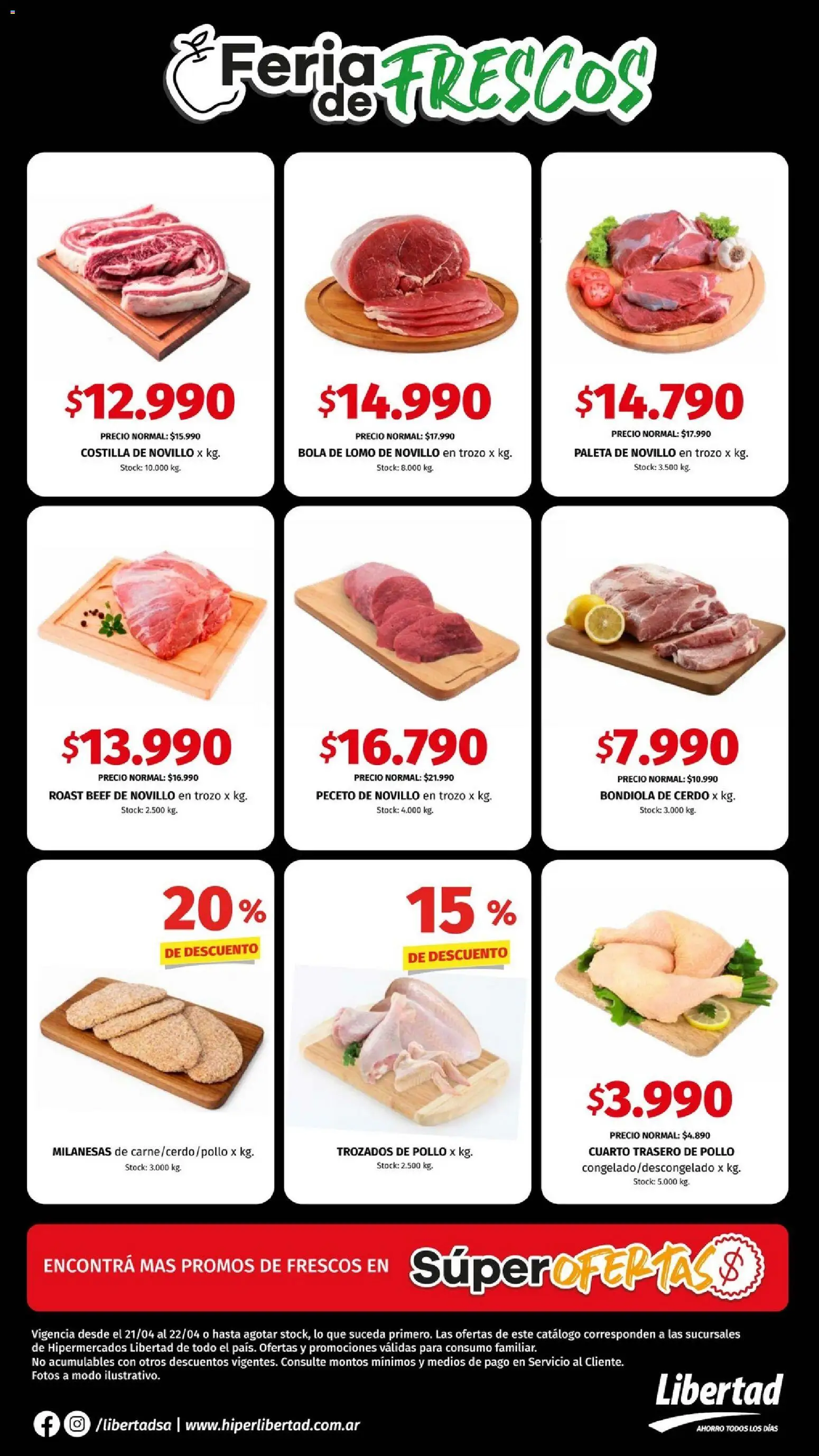 Hipermercado Libertad - Feria de Frescos  │ válido desde el 21.04.2026 | Página: 2 | Productos: Pollo, Paleta, Cerdo