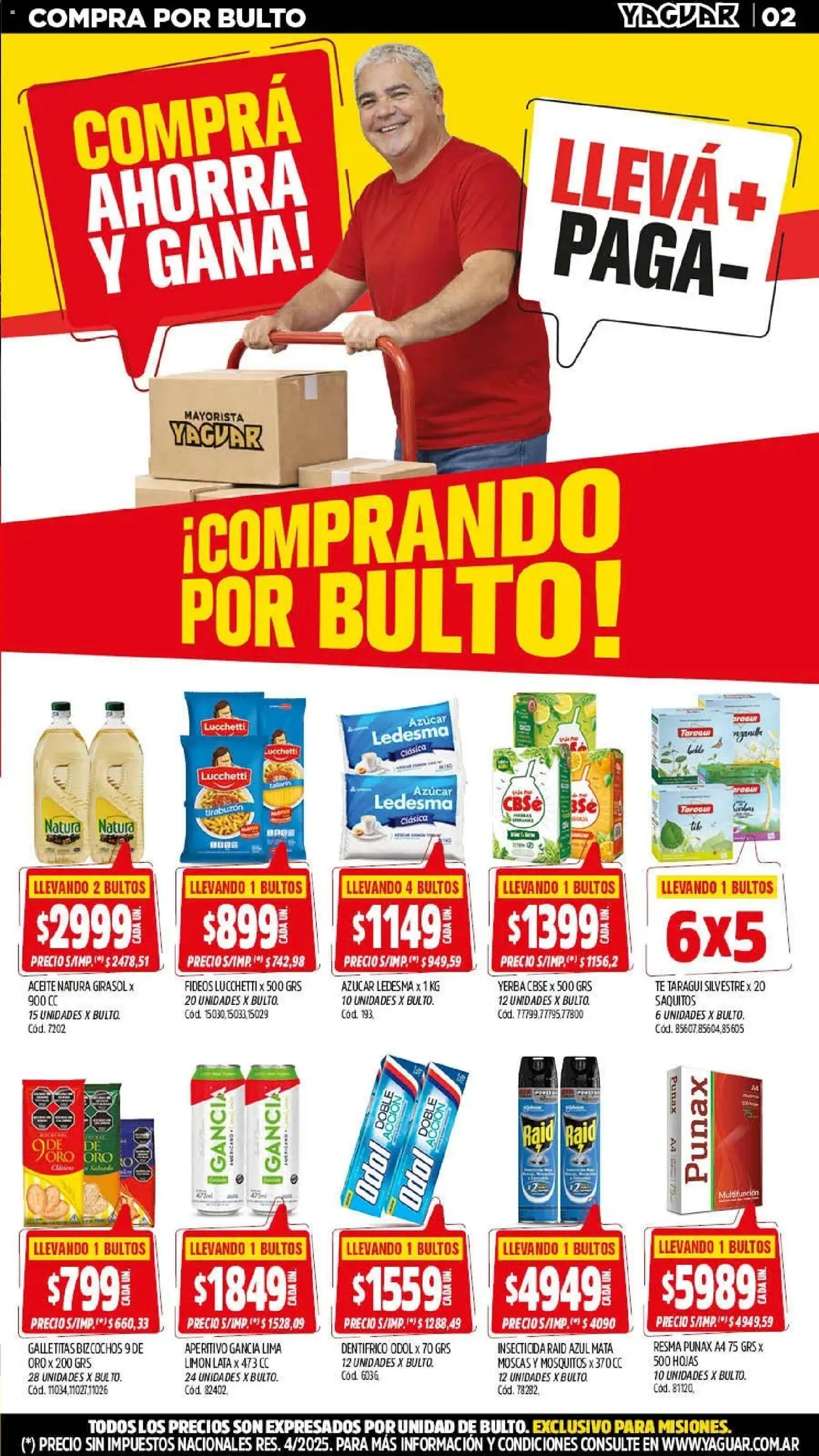 Yaguar - Oferta Semanal Misiones │ válido desde el 20.04.2026 | Página: 2 | Productos: Azucar, Aceite, Lima, Bizcochos