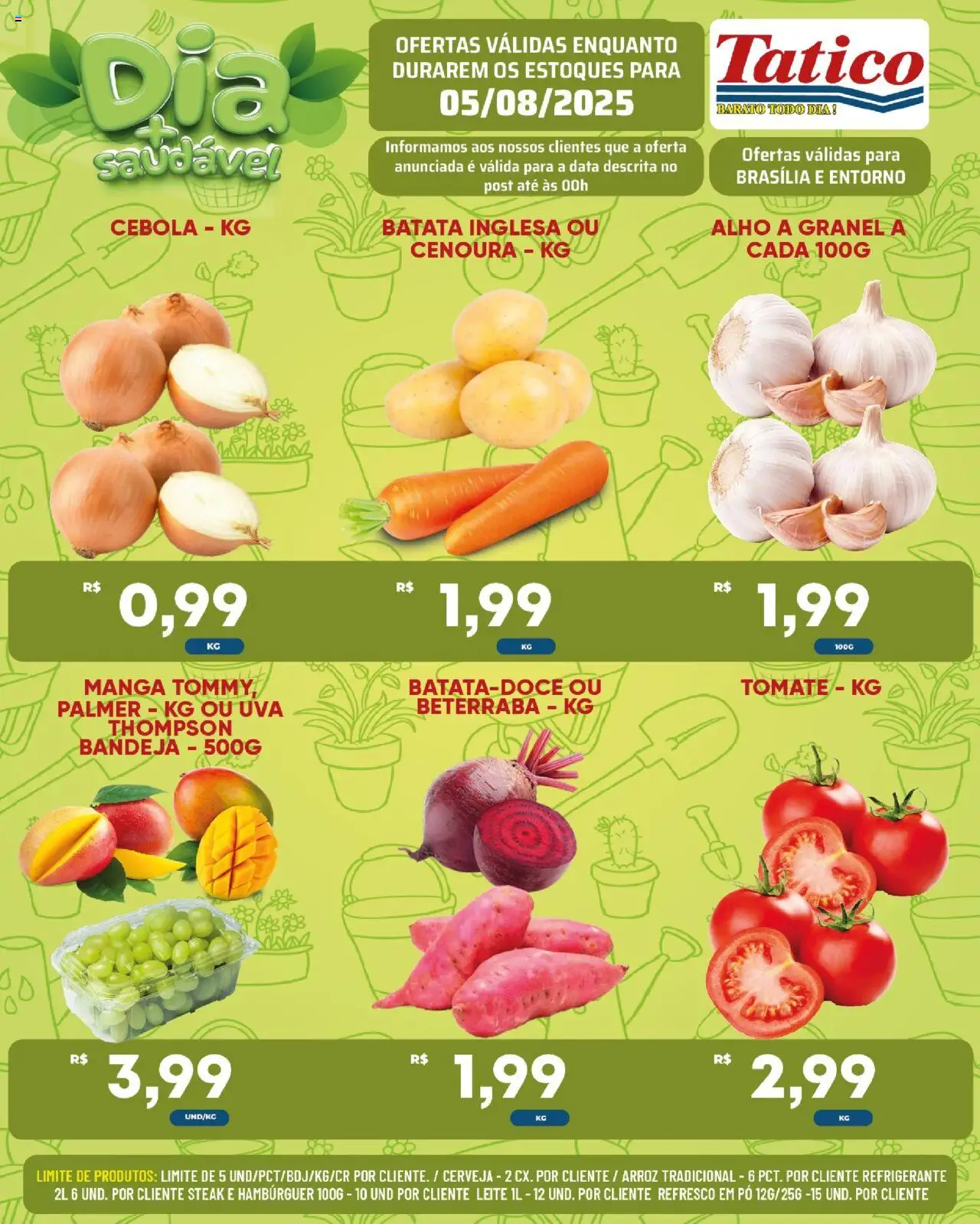 Tatico Folheto - válido de 05.08.2025 | Página: 6 | Produtos: Cebola, Pó, Arroz, Batata