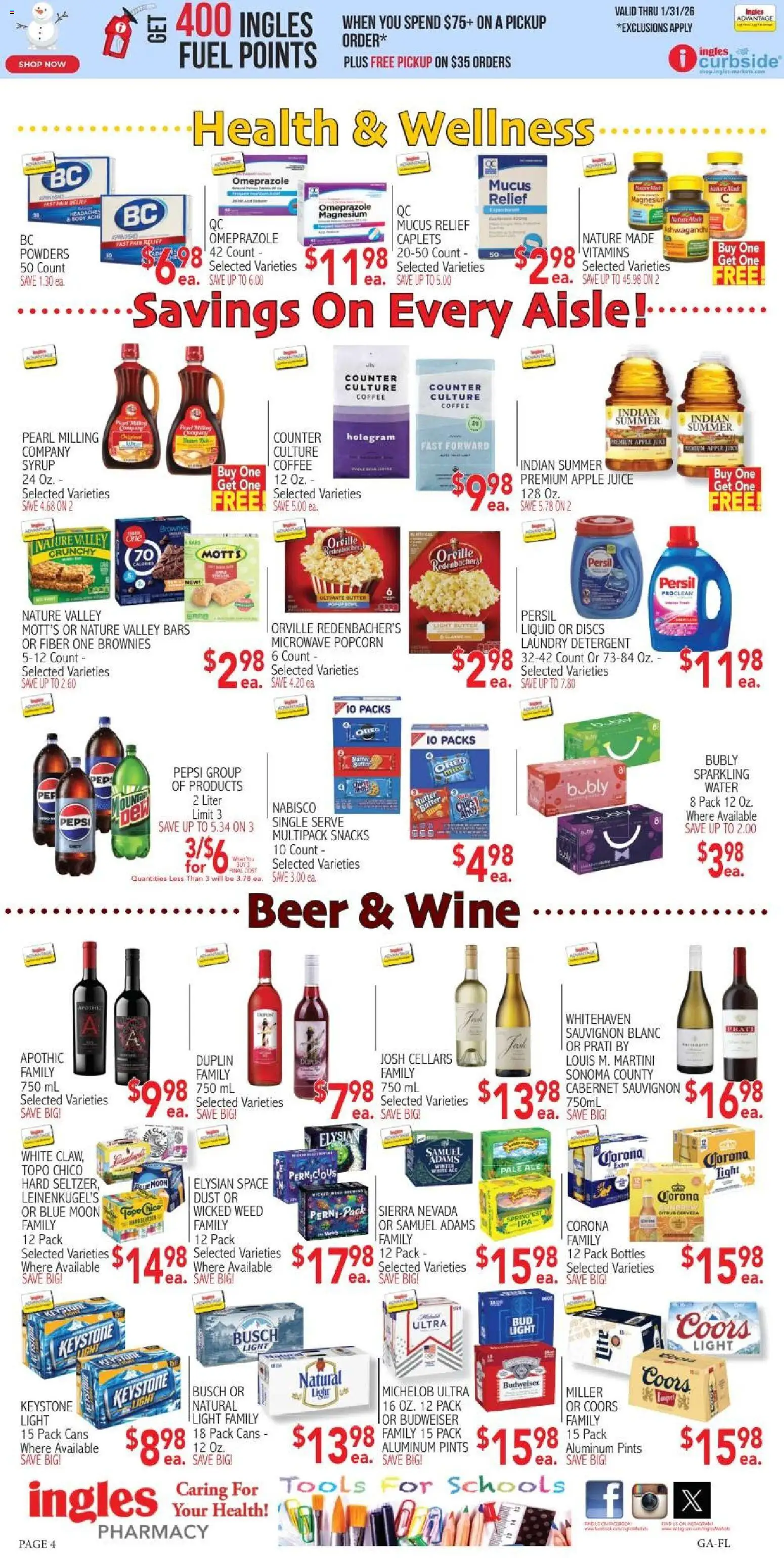 Ingles Weekly Ad - valid from 31.12.2025 | Page: 4 | Products: Magnesium, Butter, Coffee, Juice
