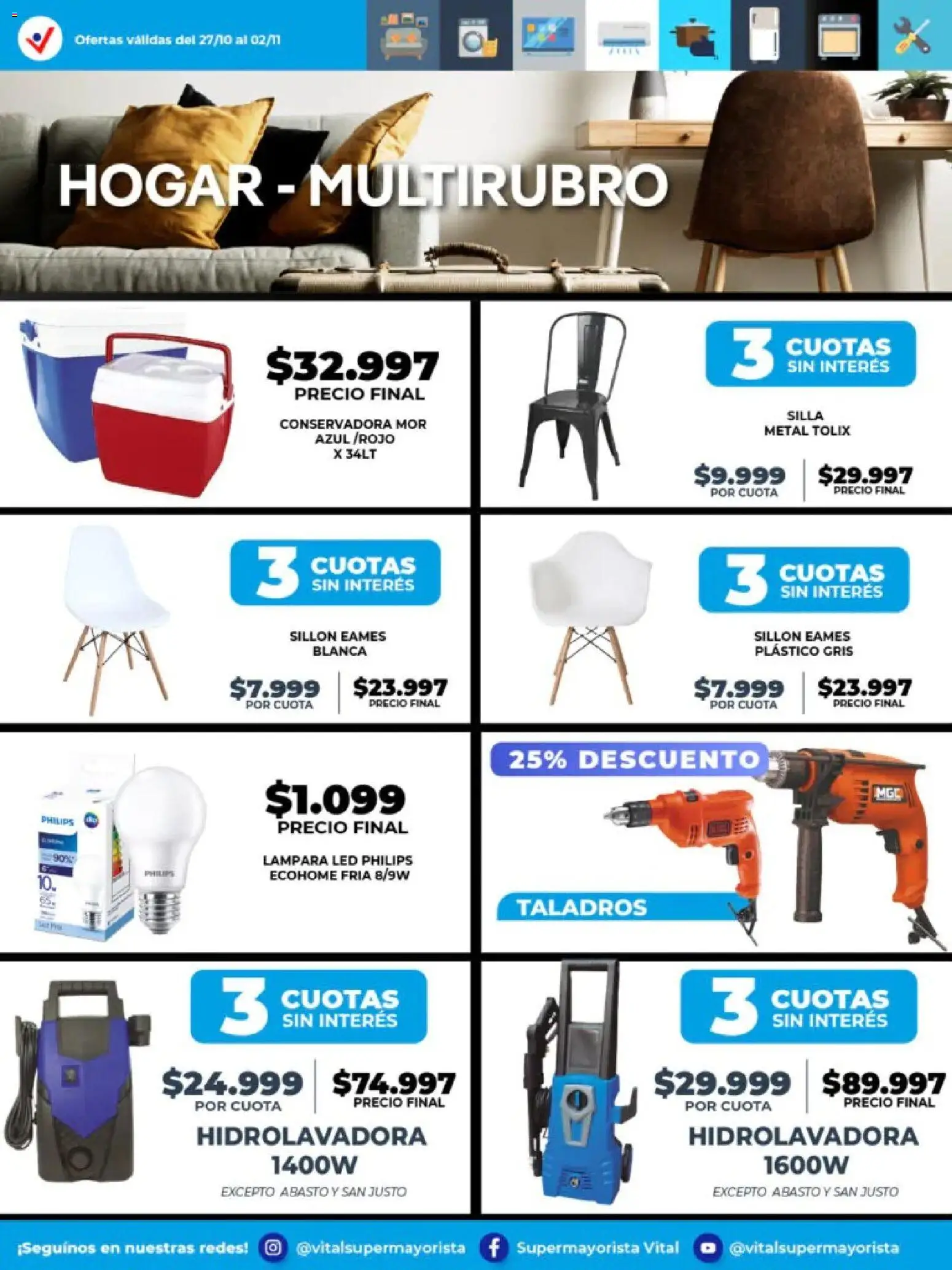 Vital - Especial de nonfood - Bahía Blanca │ válido desde el 27.10.2025 | Página: 4 | Productos: Conservadora, Sillón, Lámpara, Hidrolavadora