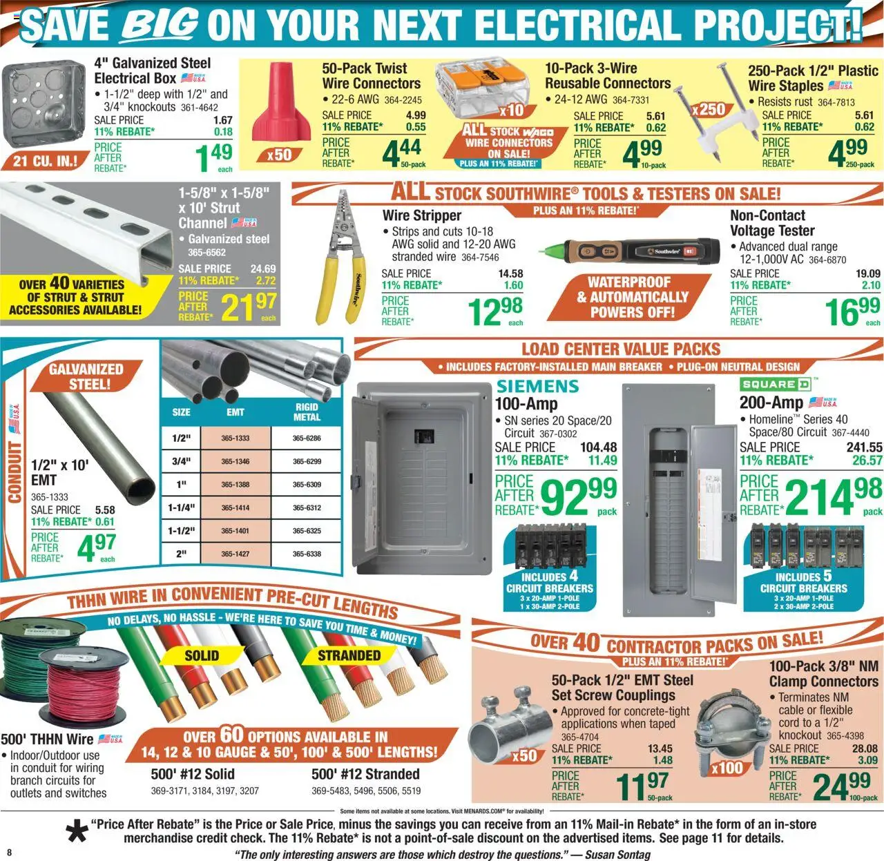 Menards Weekly Ad - valid from 20.08.2025 | Page: 12 | Products: Box, Screw, Wire, Cable