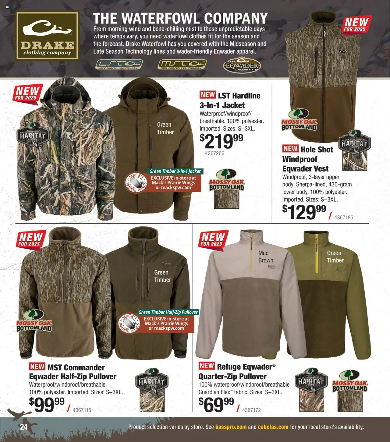 Cabela's Waterfowl 25 - valid from 01.10.2025 | Page: 24 | Products: Clothes, Vest, Jacket, Waterfowl