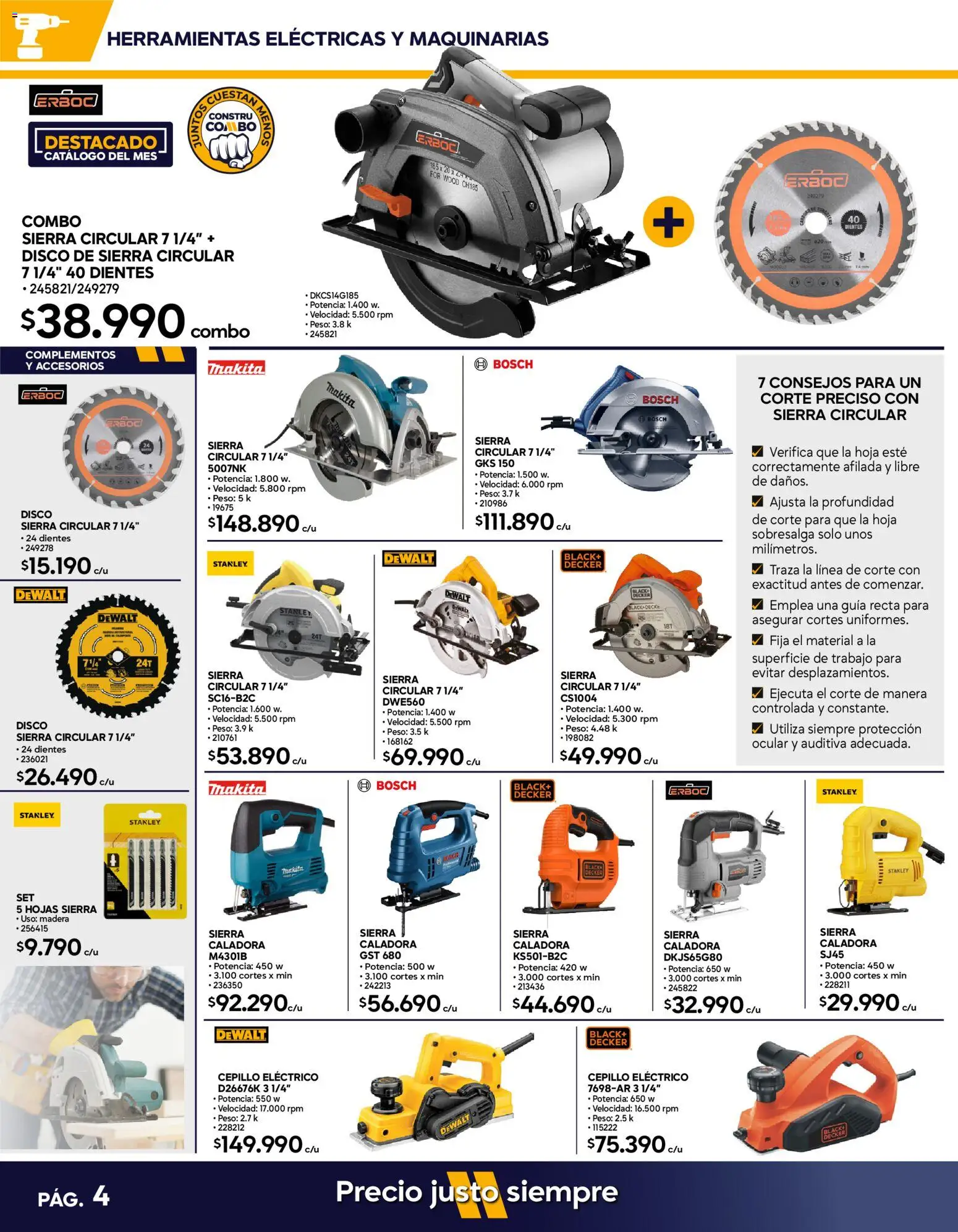 Construmart Ofertas │ válido desde el 01.03.2026 | Página: 4 | Productos: Disco, Peso, Sierra, Cepillo