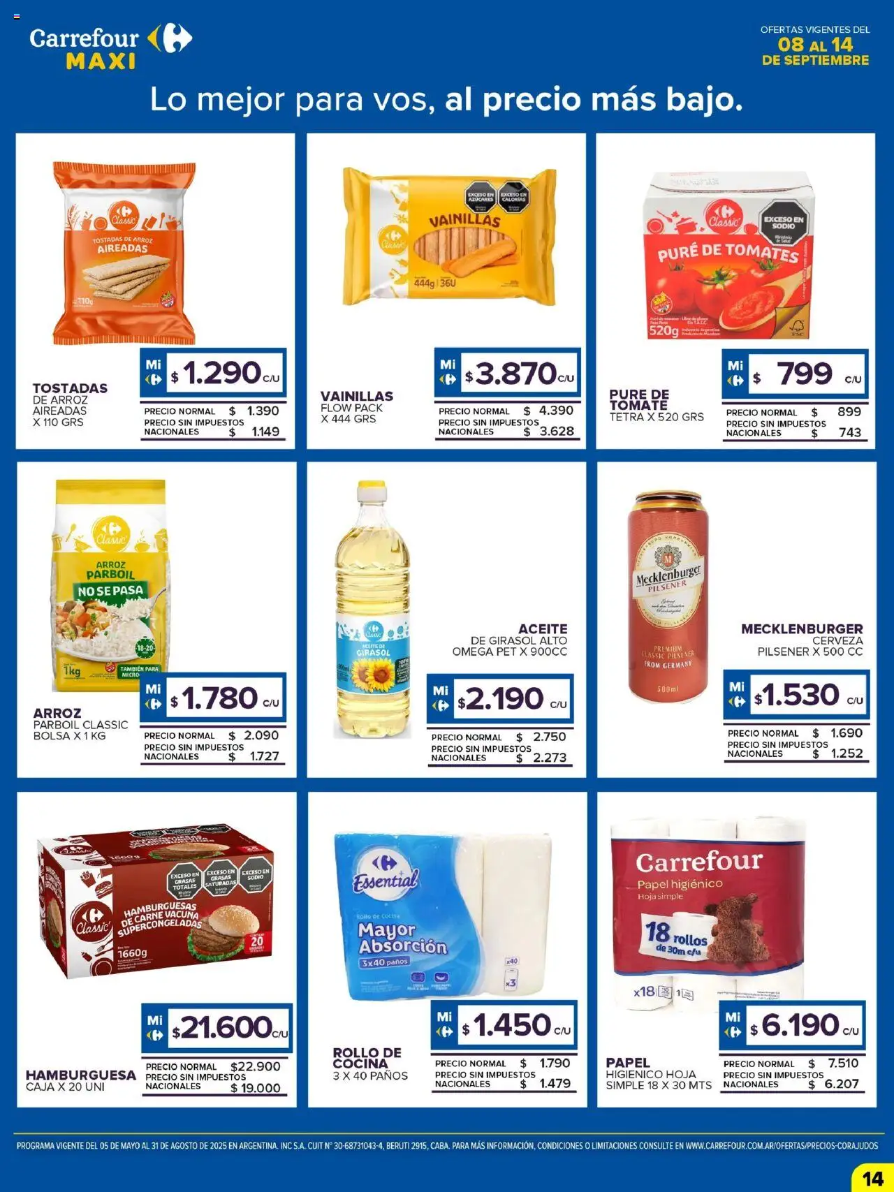 Carrefour Maxi catálogo - Jujuy │ válido desde el 08.09.2025 | Página: 13 | Productos: Papel higiénico, Bolsa, Caja, Tomates
